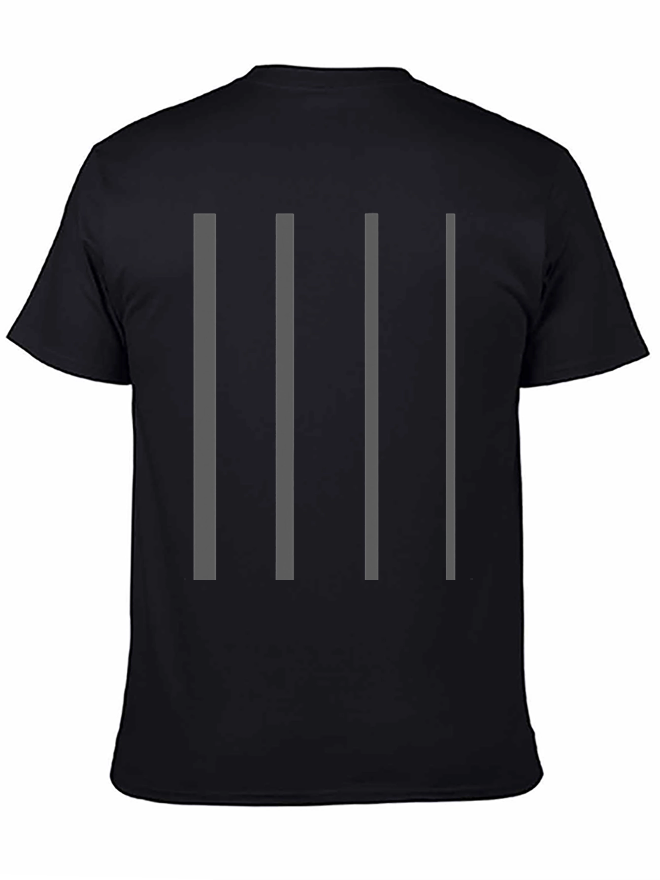 Black Minimalist Striped Black T-Shirt view 4