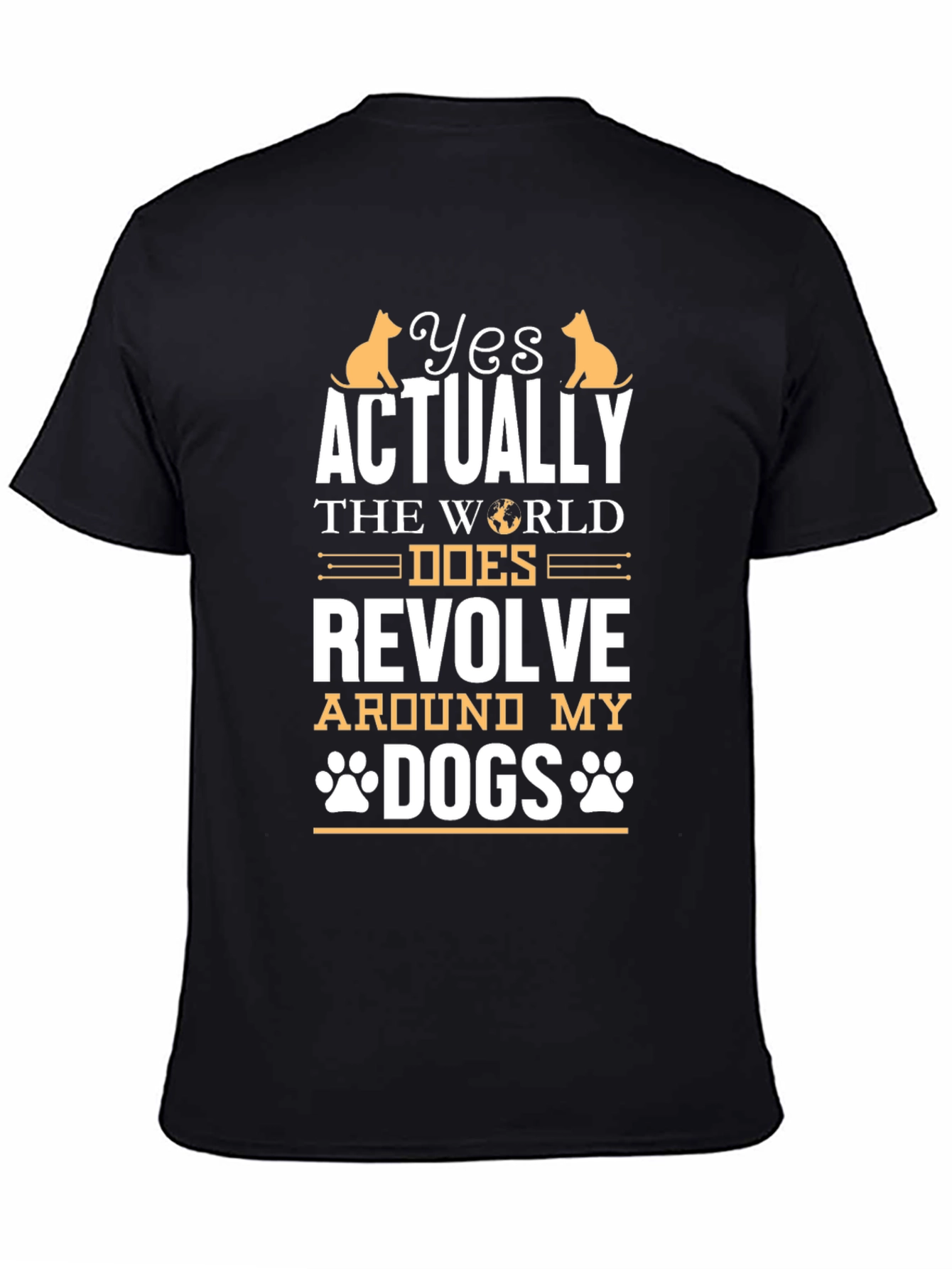 Black Yes Actually Dogs T-Shirt view 4