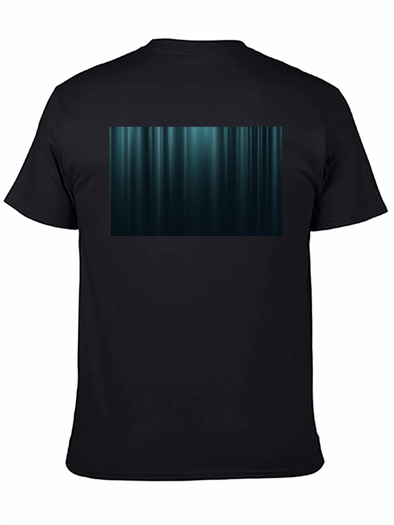 Black Abstract Vertical Stripe T-Shirt - Black view 4
