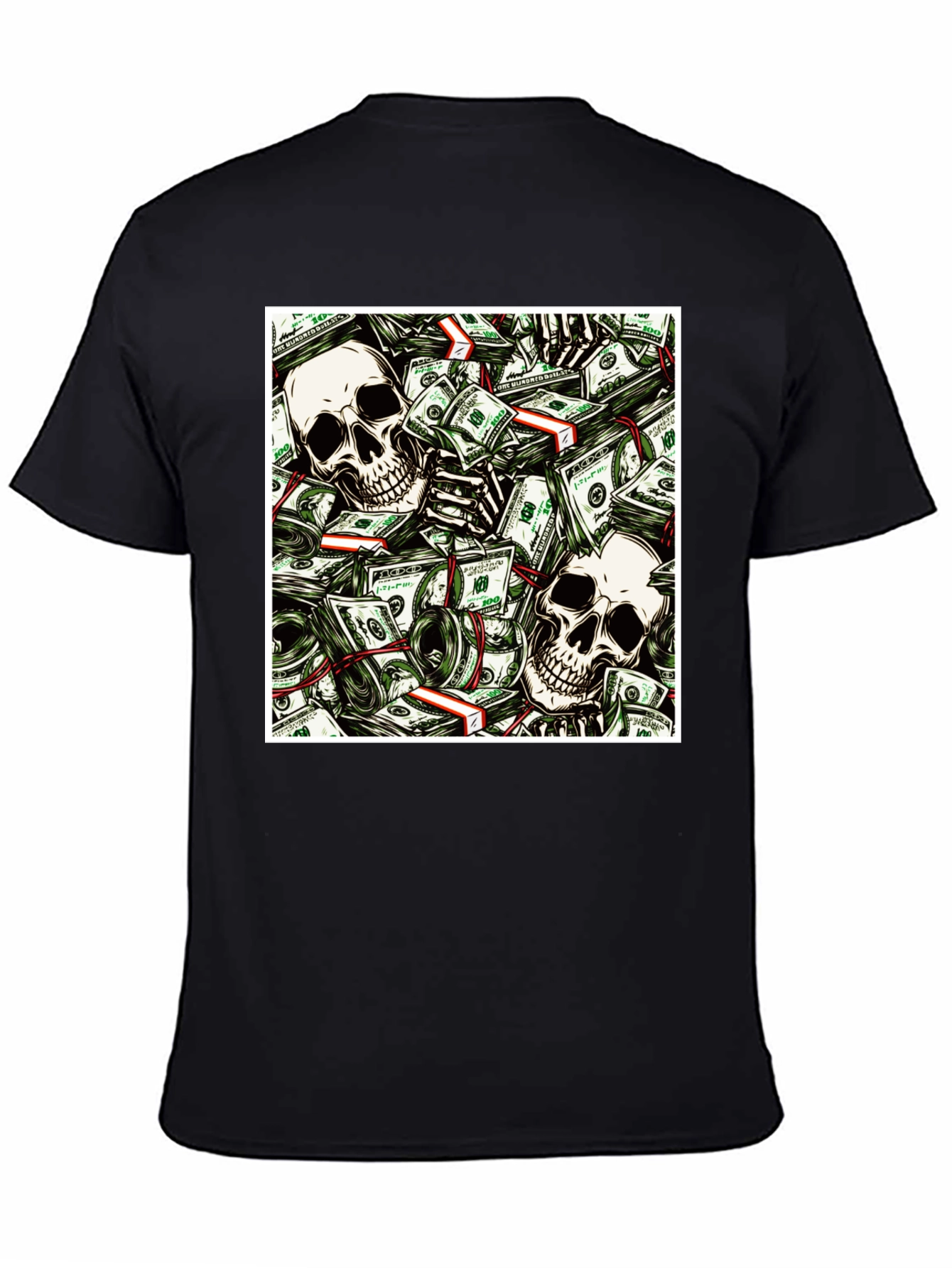 Black Skull Money Graphic Tee - Unisex view 4