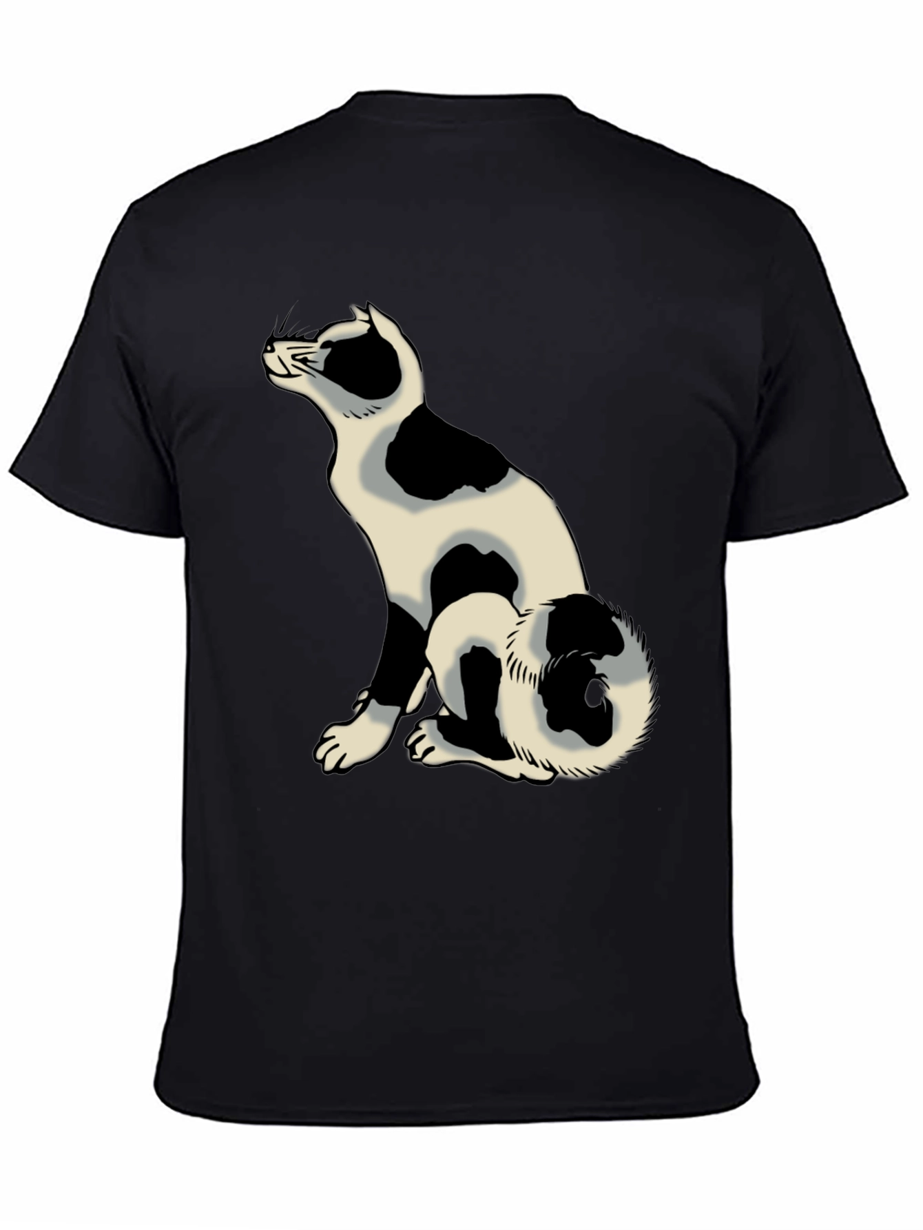 Black Black T-Shirt with Cat Graphic view 4