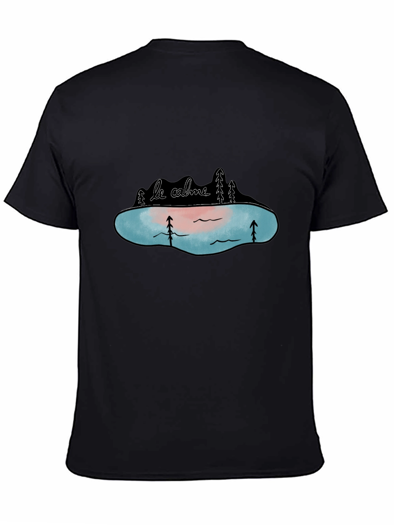 Black Le Calme Lake Graphic Tee - Black view 4
