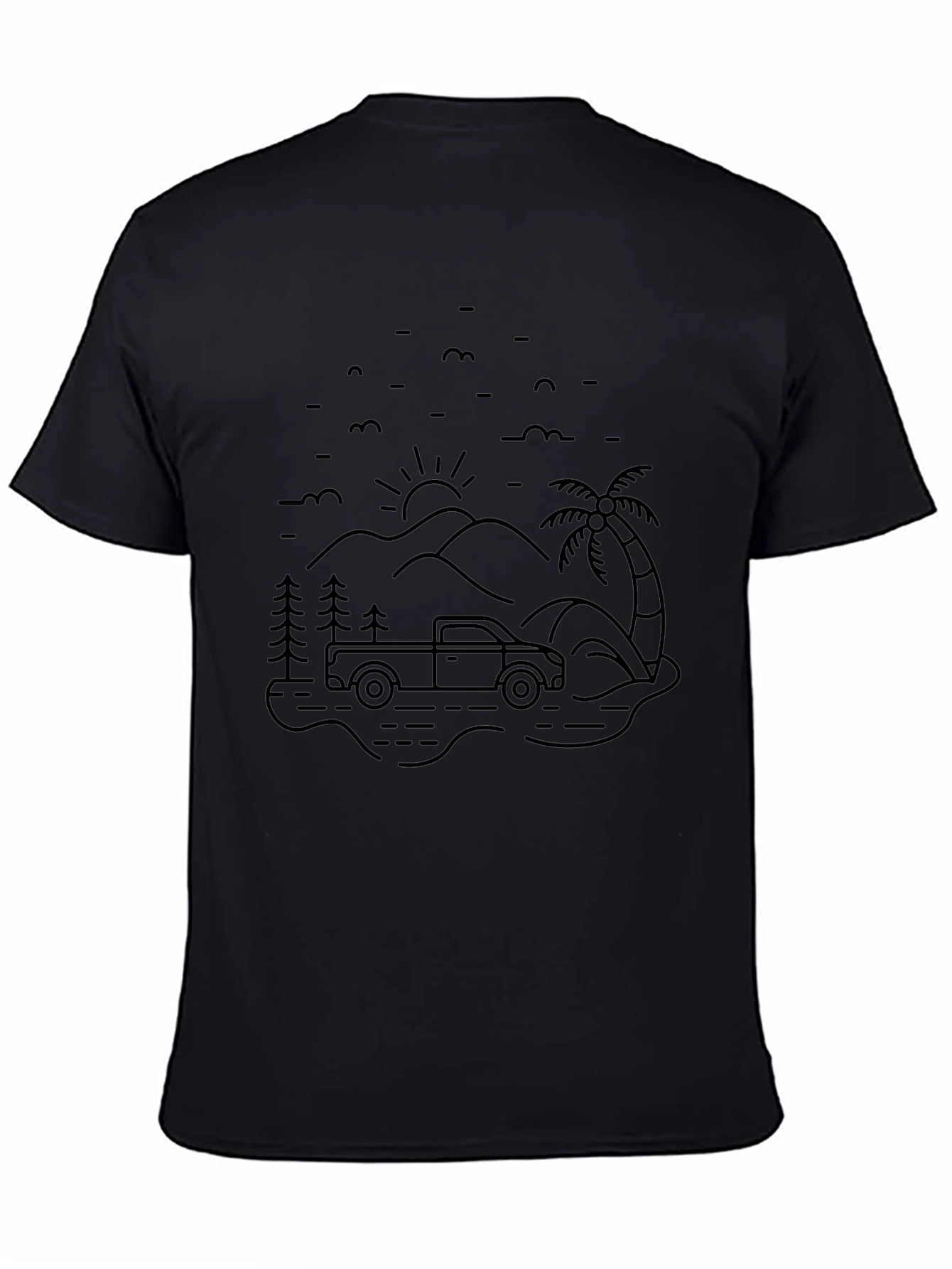 Black Truck Adventure Graphic Tee - Black Cotton Blend view 4