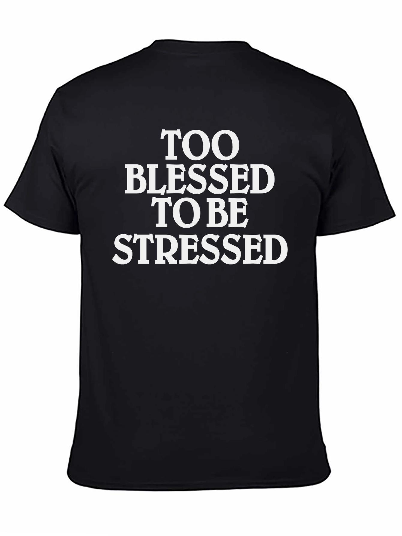 Black Blessed & Stressed T-Shirt - Black view 4