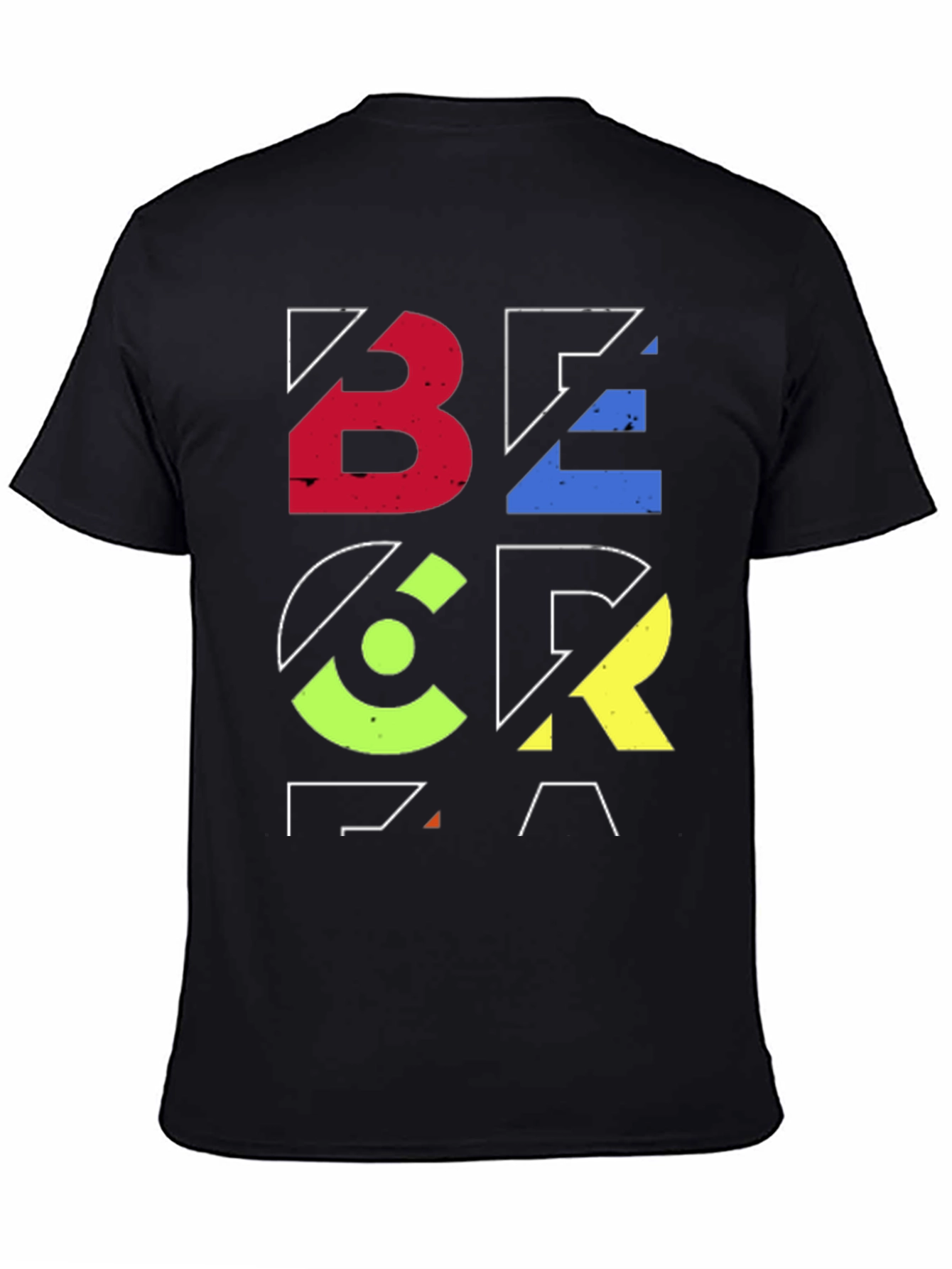Black Geometric Graphic Print Black T-Shirt view 4