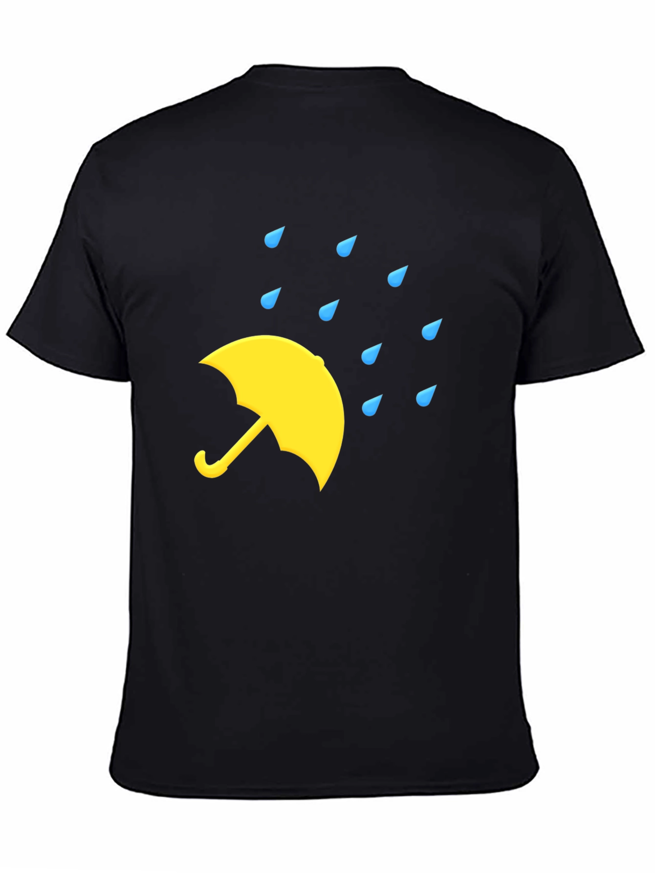 Black Rainy Day Umbrella Black T-Shirt view 4