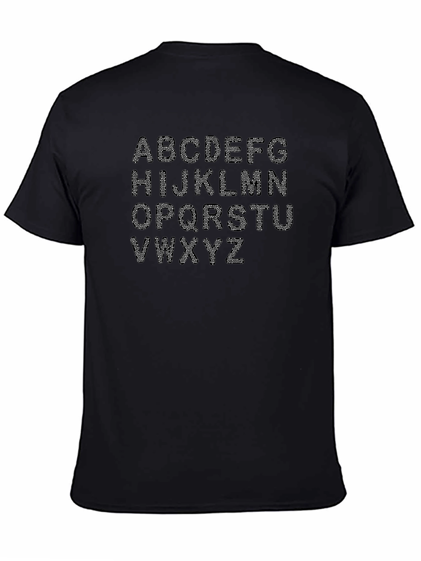 Black Alphabet Rhinestone T-Shirt view 4