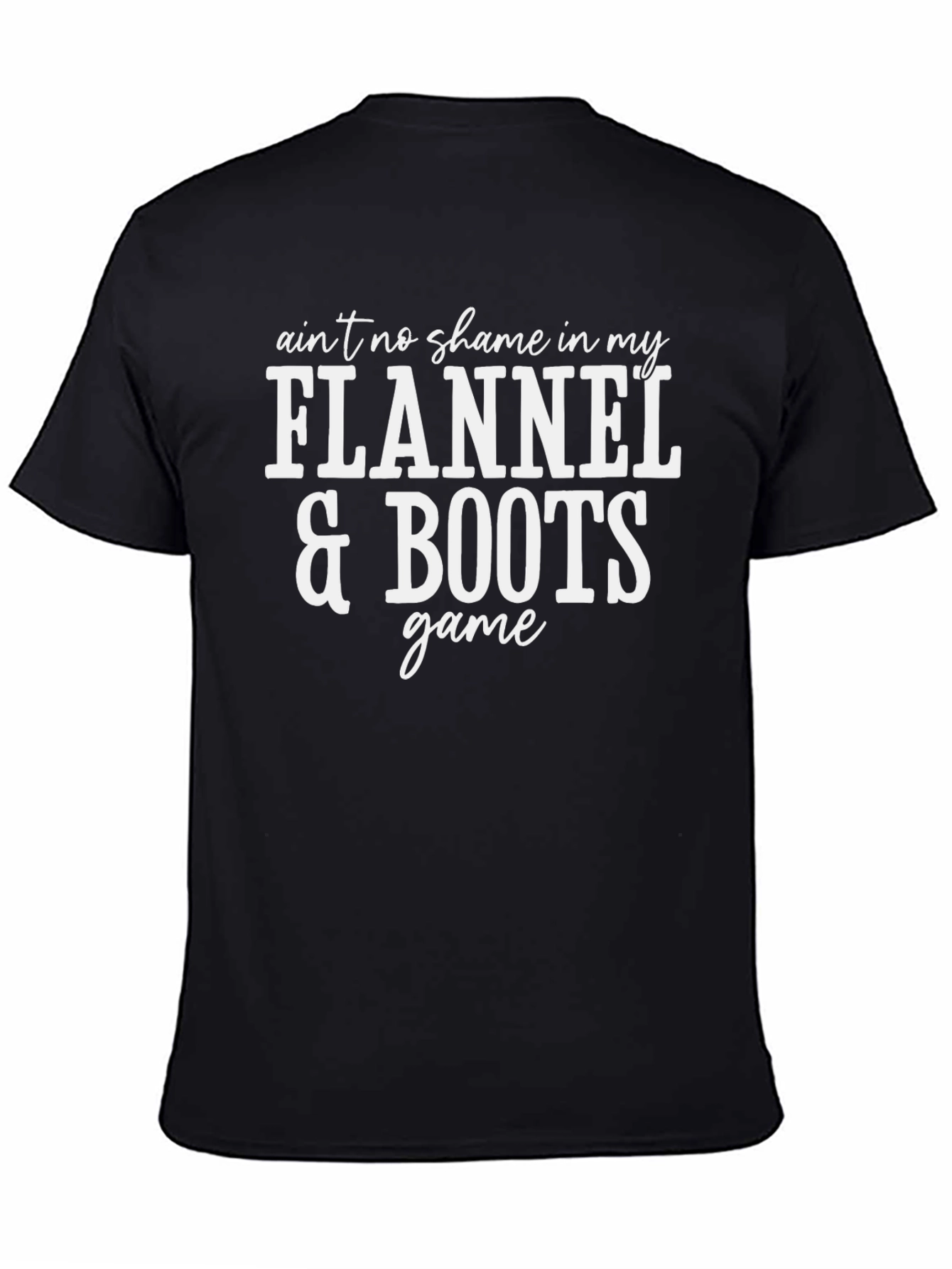 Black Flannel & Boots Graphic Tee - Unisex Cotton T-Shirt view 4