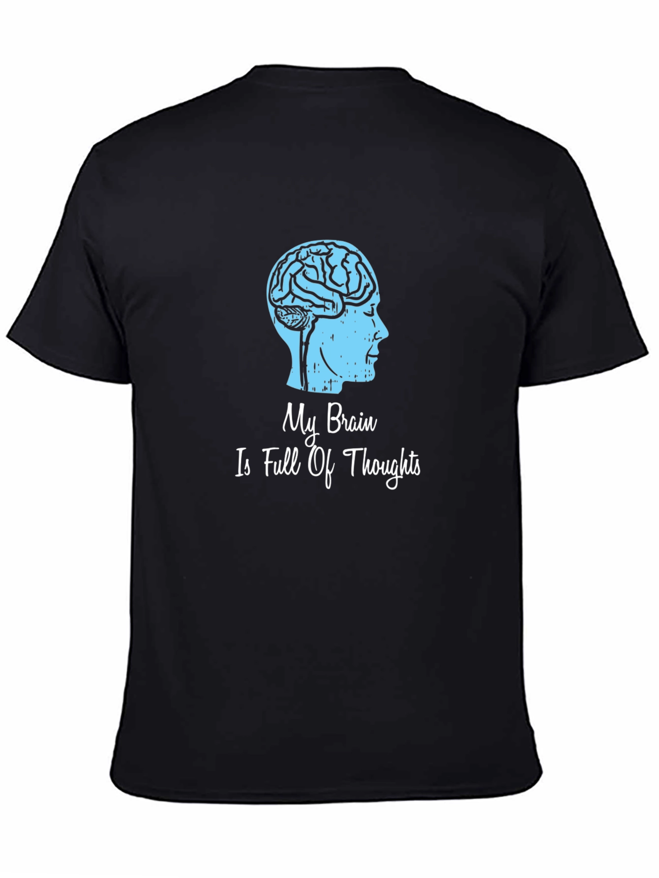 Black Brain Thoughts Graphic T-Shirt - Unique Design view 4