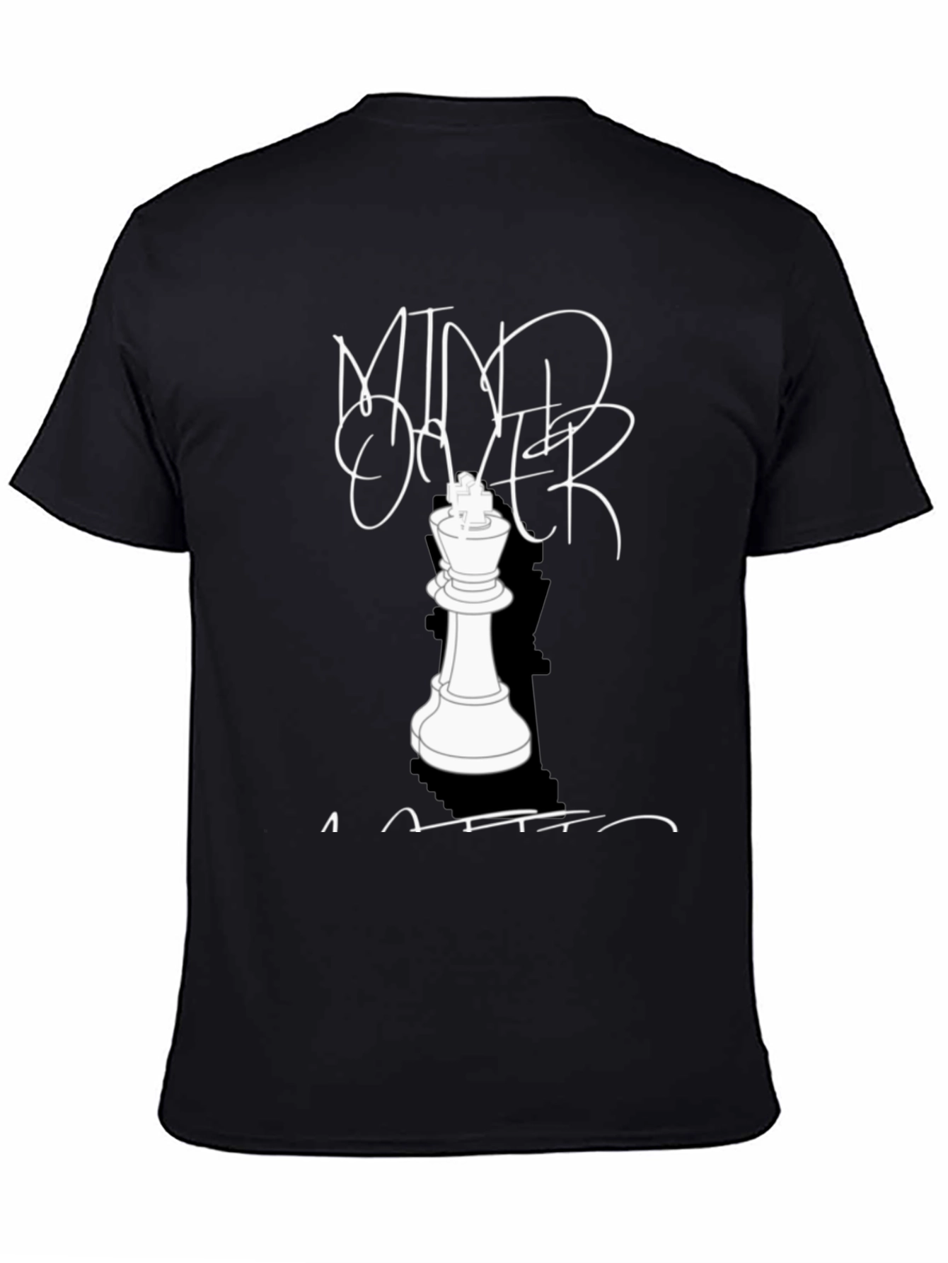 Black Mind Over Matter Chess King T-Shirt - Stylish Graphic Tee view 4
