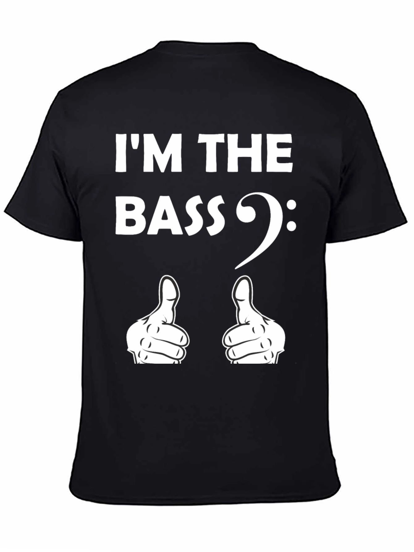 Black I'm the Bass Clef Music T-Shirt view 4