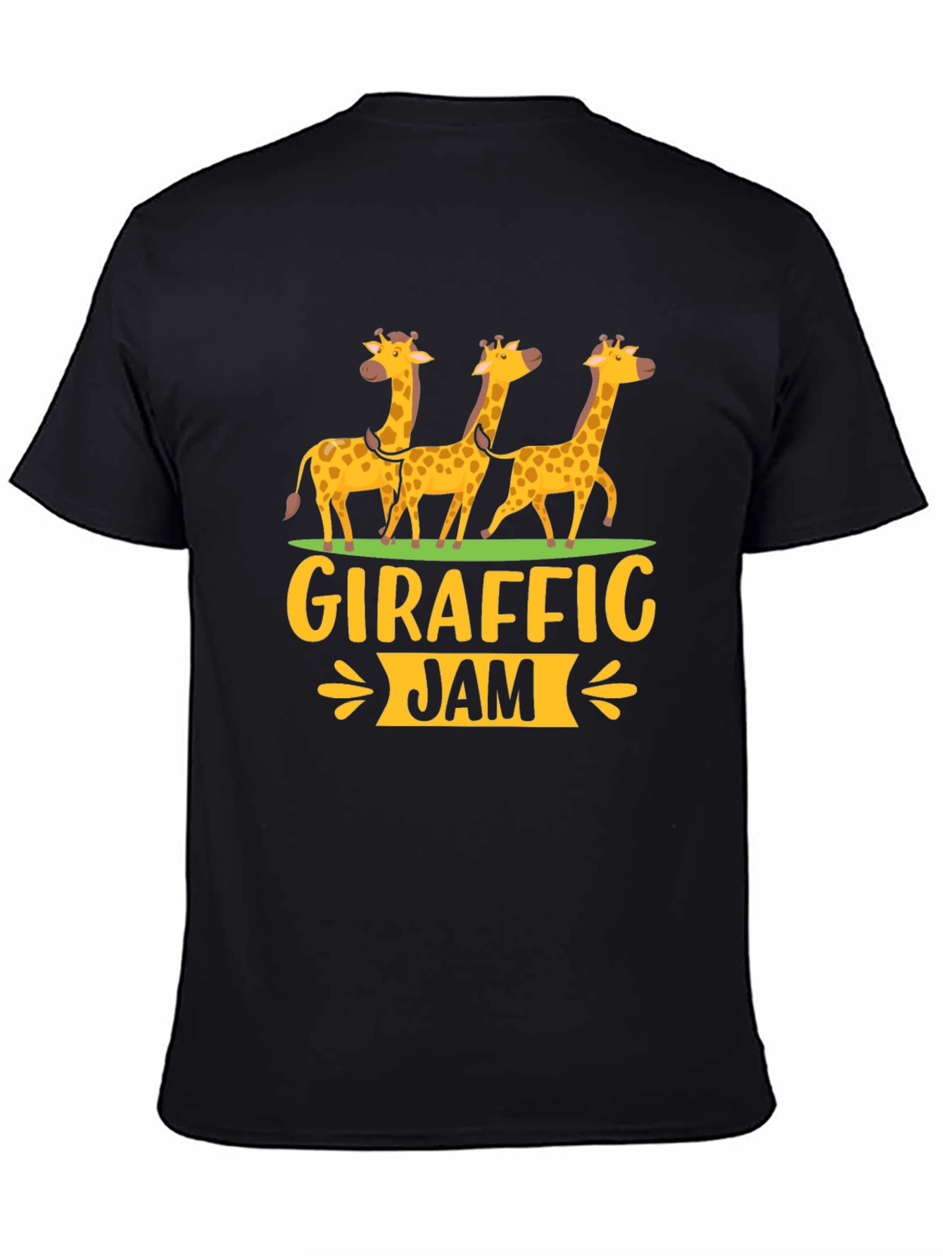 Black Giraffe Jam T-Shirt, Fun Giraffe Graphic Tee view 4