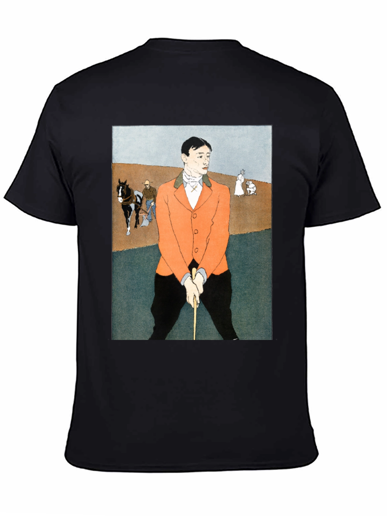Man Golfing Print T-Shirt - Vintage Art Tee - 4