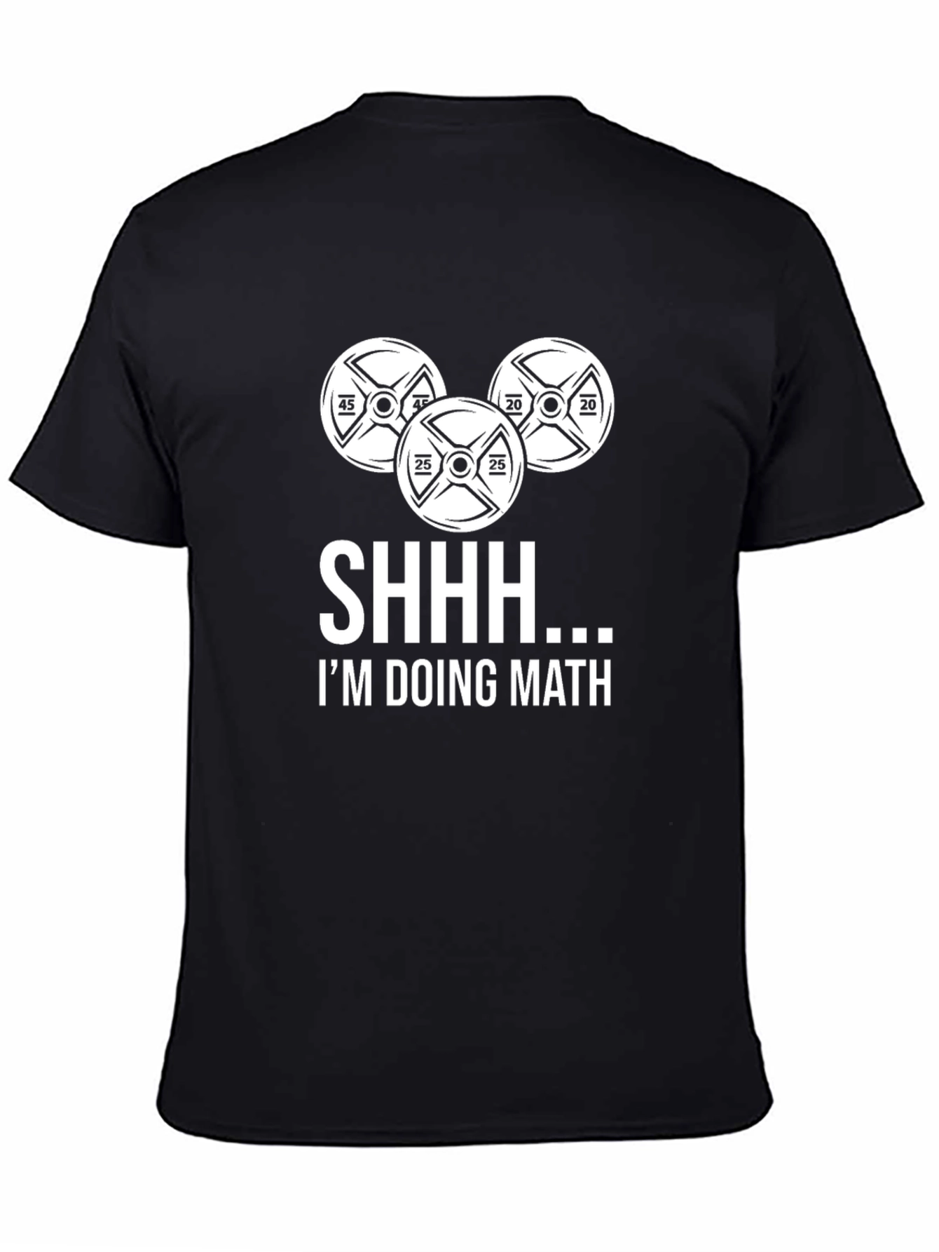 Black Shhh I'm Doing Math Black T-Shirt Funny Gym view 4