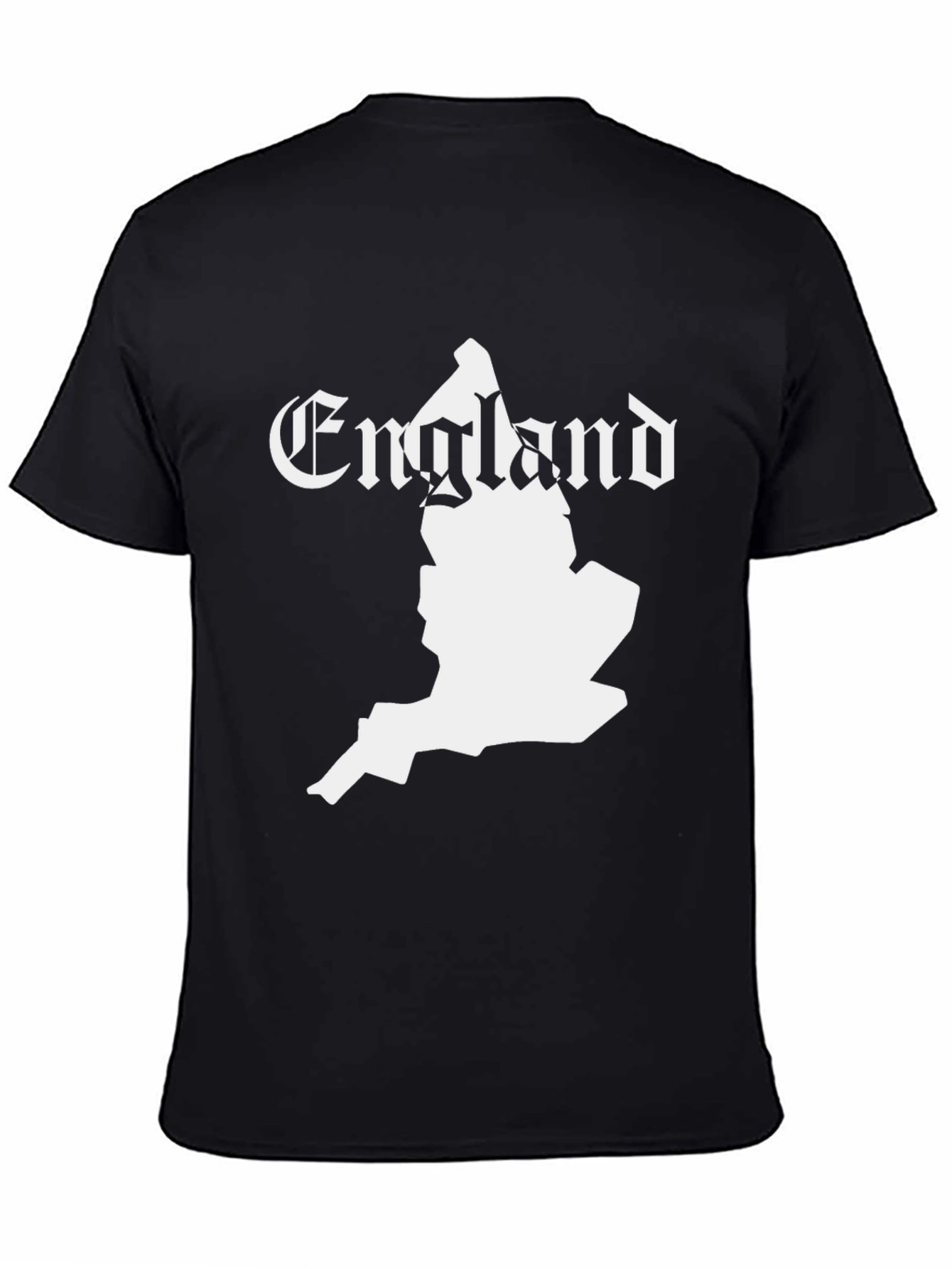 Black England Map Graphic Tee - Black Crew Neck T-Shirt view 4