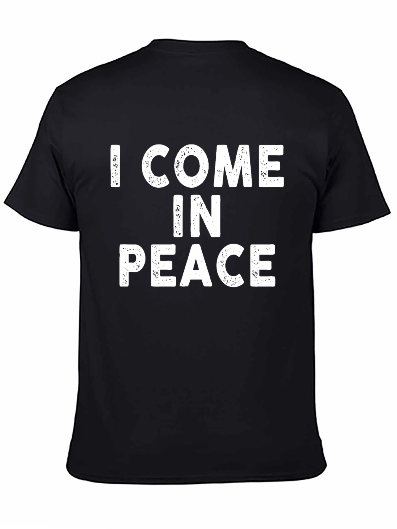 Black I Come In Peace Black Graphic Tee view 4