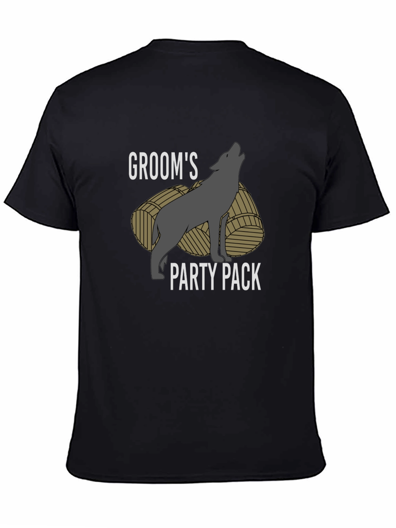 Black Groom's Party Pack T-Shirt - Wolf Design view 4