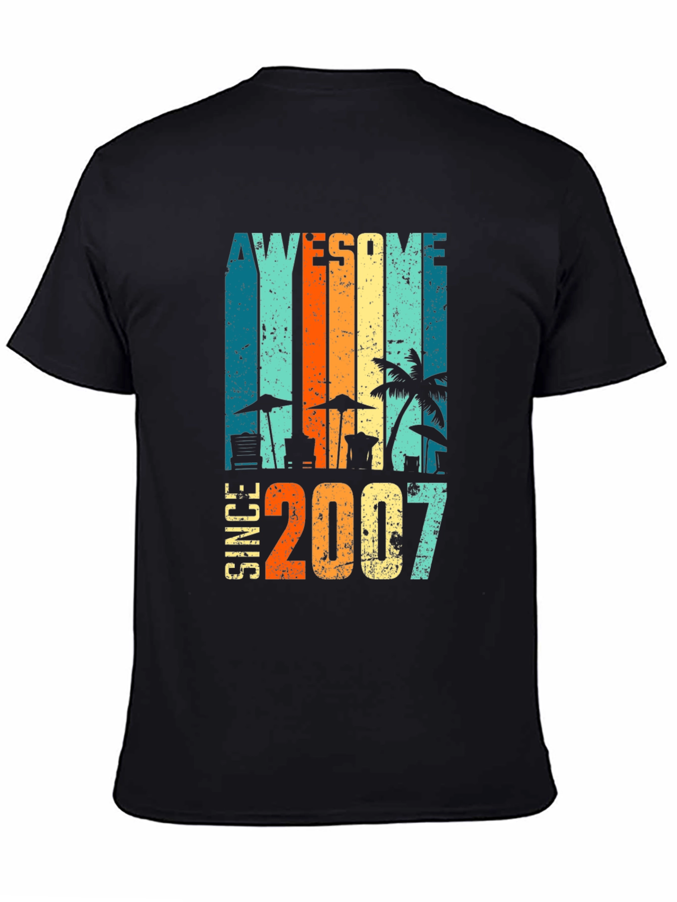 Black Awesome Since 2007 Beach T-Shirt view 4