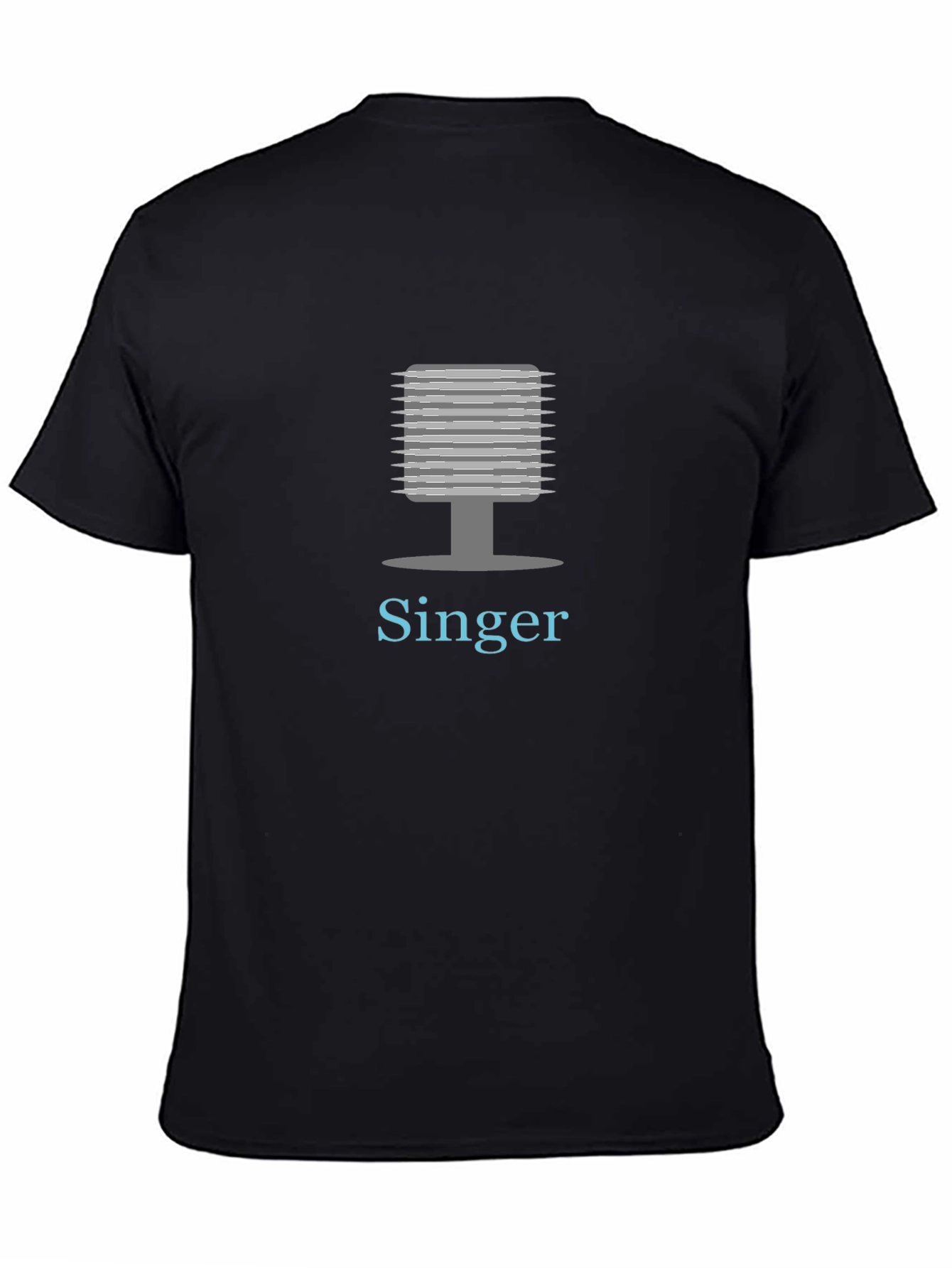 Black Singer Graphic Tee - Black Cotton Blend view 4