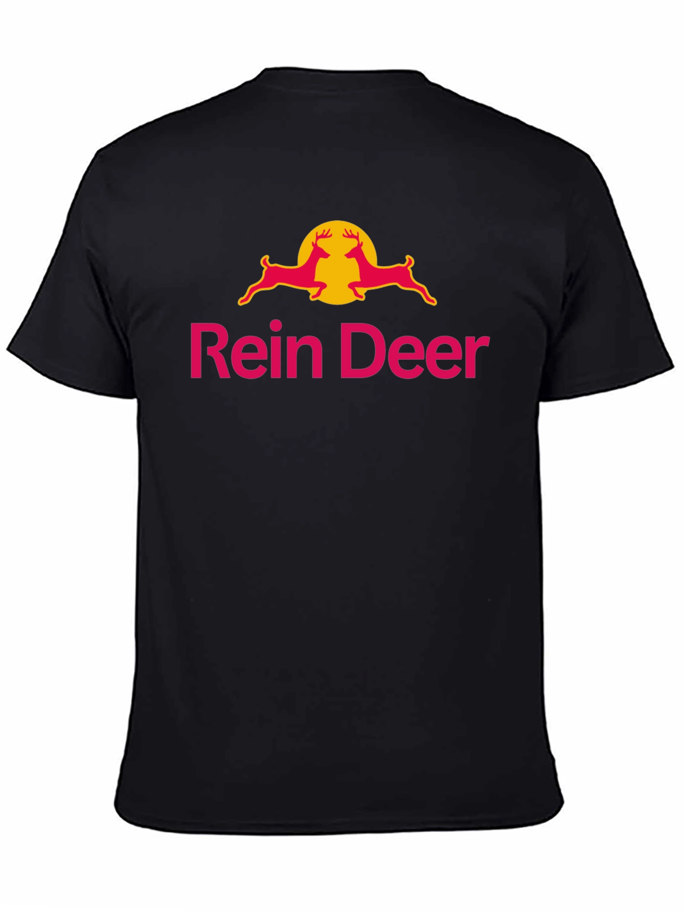 Black Rein Deer Funny T-Shirt - Novelty Graphic Tee view 4