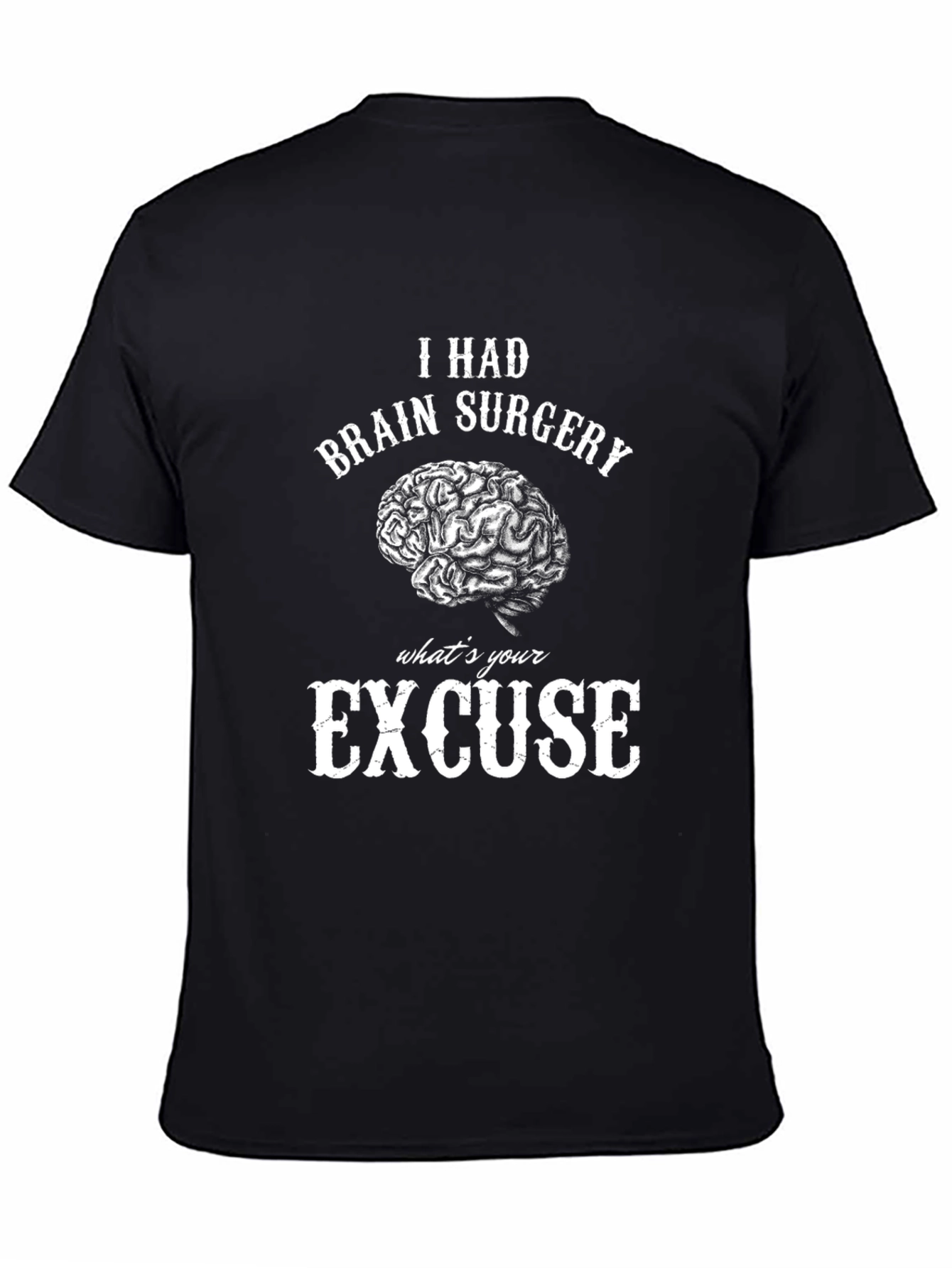 Black Brain Surgery Humor T-Shirt view 4