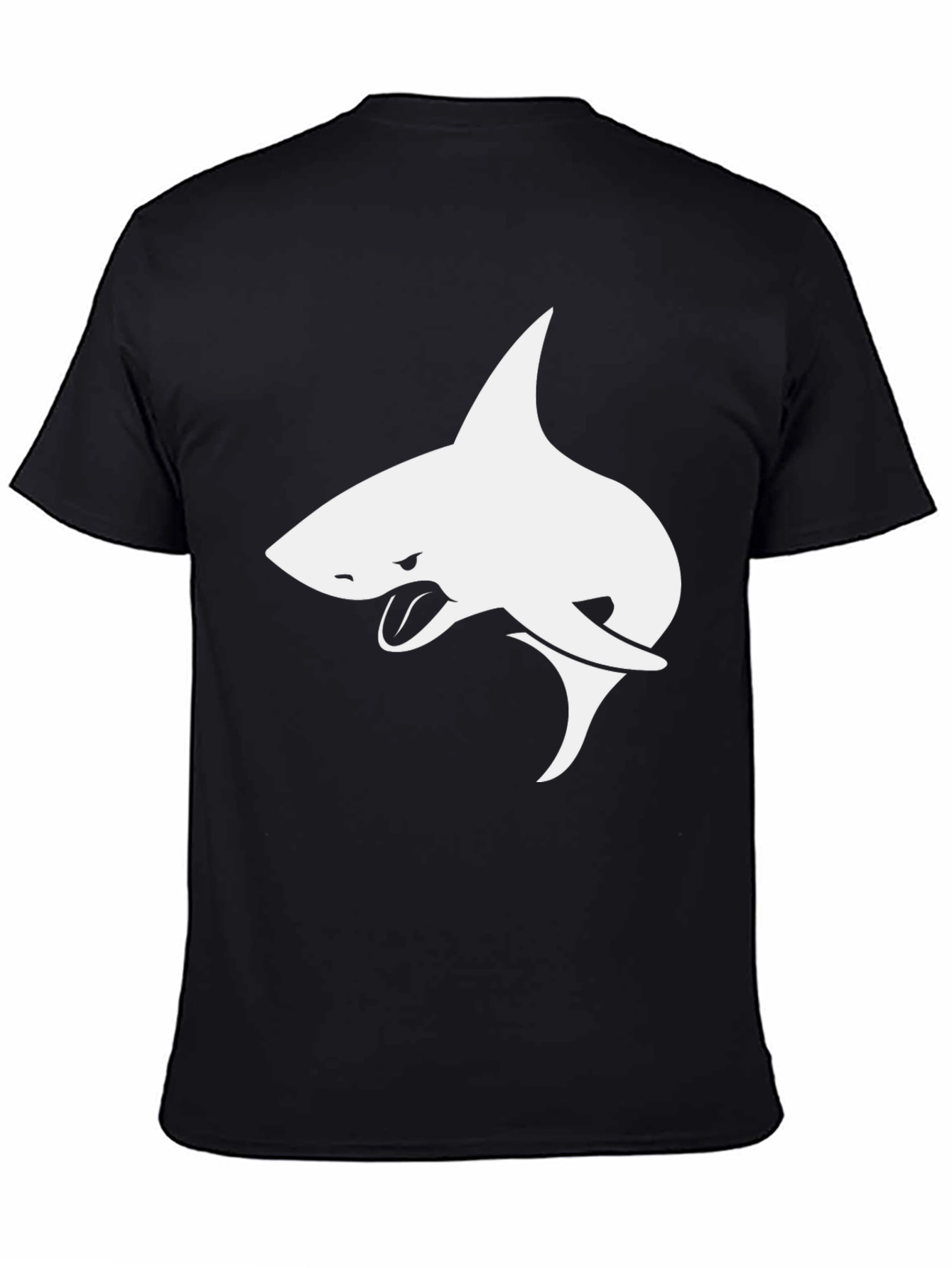 Black Shark Graphic Black T-Shirt - Men's Casual Wear view 4