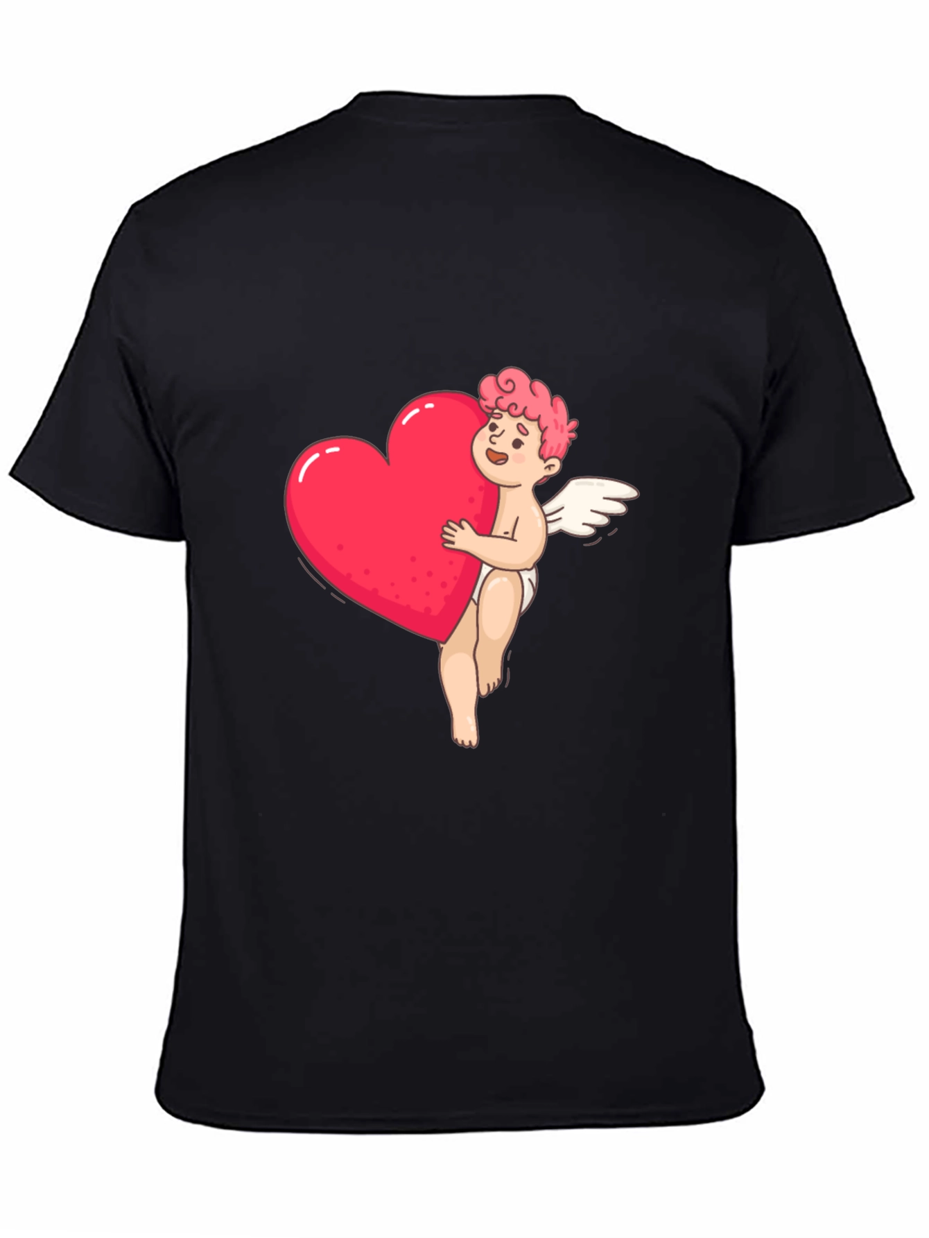Black Cupid Heart Graphic Tee - Black view 4