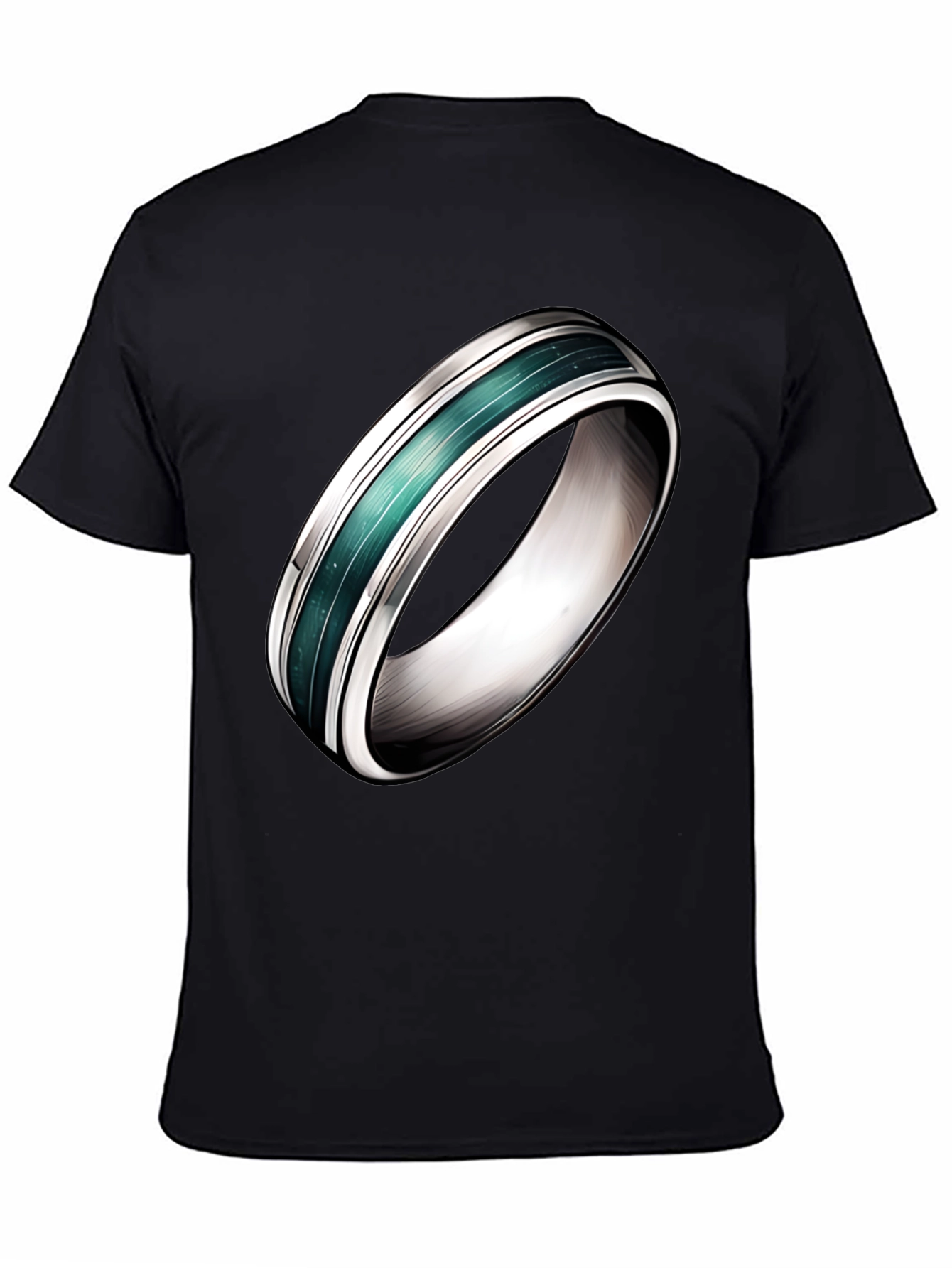 Black Statement Ring Tee - Modern Graphic Design view 4