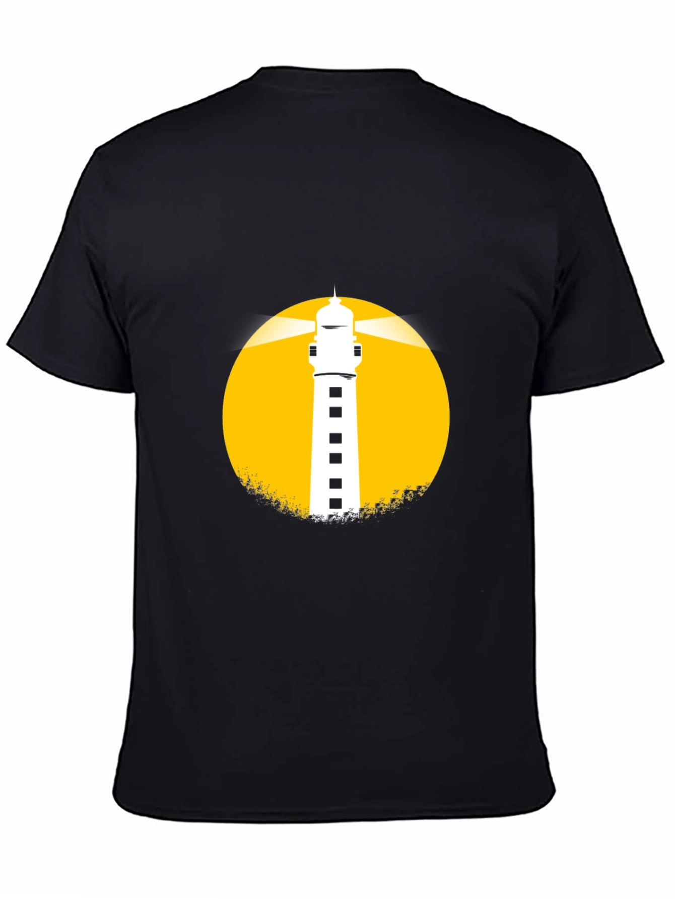 Black Lighthouse Graphic Tee - Black Cotton Blend view 4