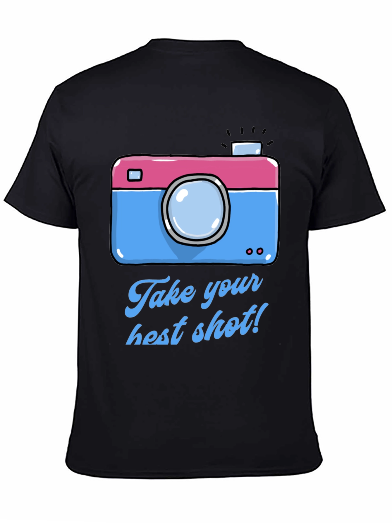 Black Fun Camera Graphic T-Shirt - Take Your Best Shot! view 4