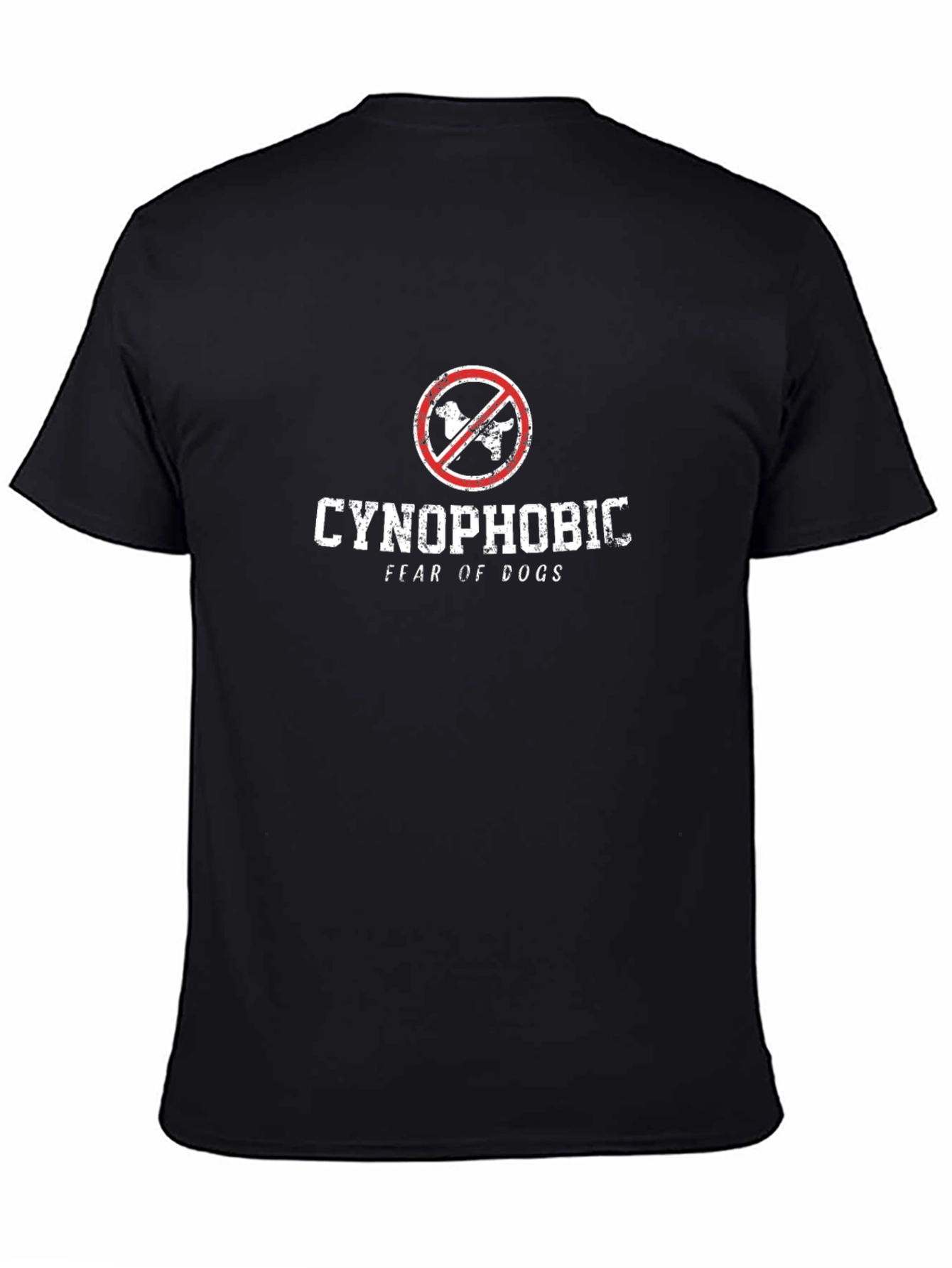 Black Cynophobic Graphic Tee - Fear of Dogs T-Shirt view 4