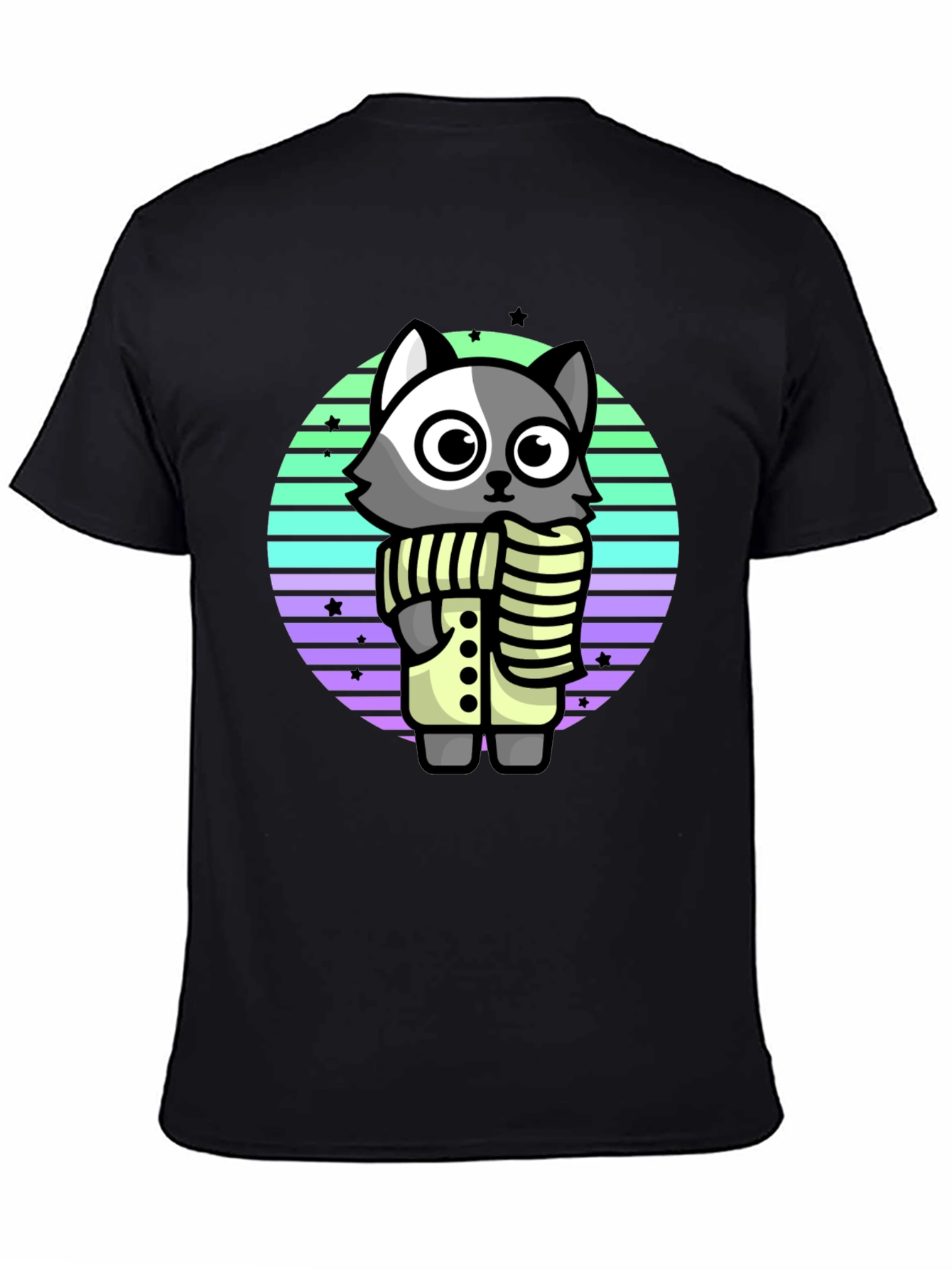 Black Cute Raccoon Graphic Tee - Fun Animal Shirt view 4