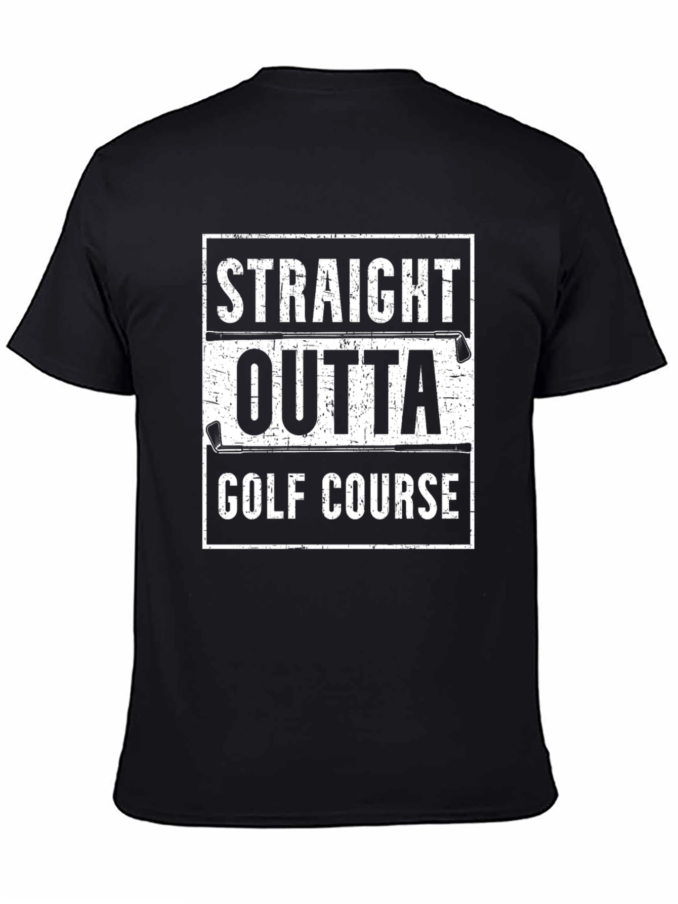 Black Straight Outta Golf Course Graphic Tee - Black view 4