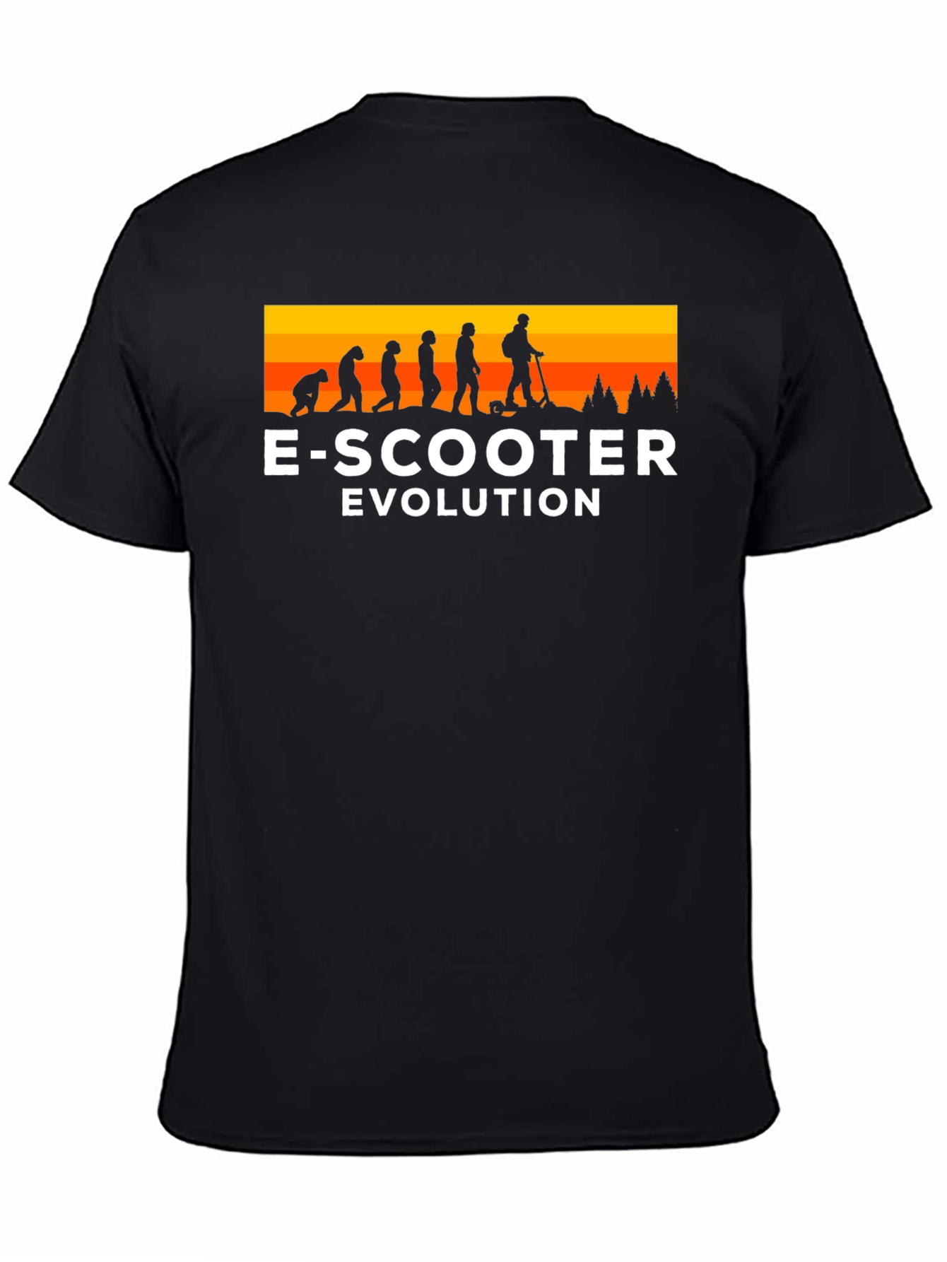 Black E-Scooter Evolution T-Shirt - Ride into the Future! view 4