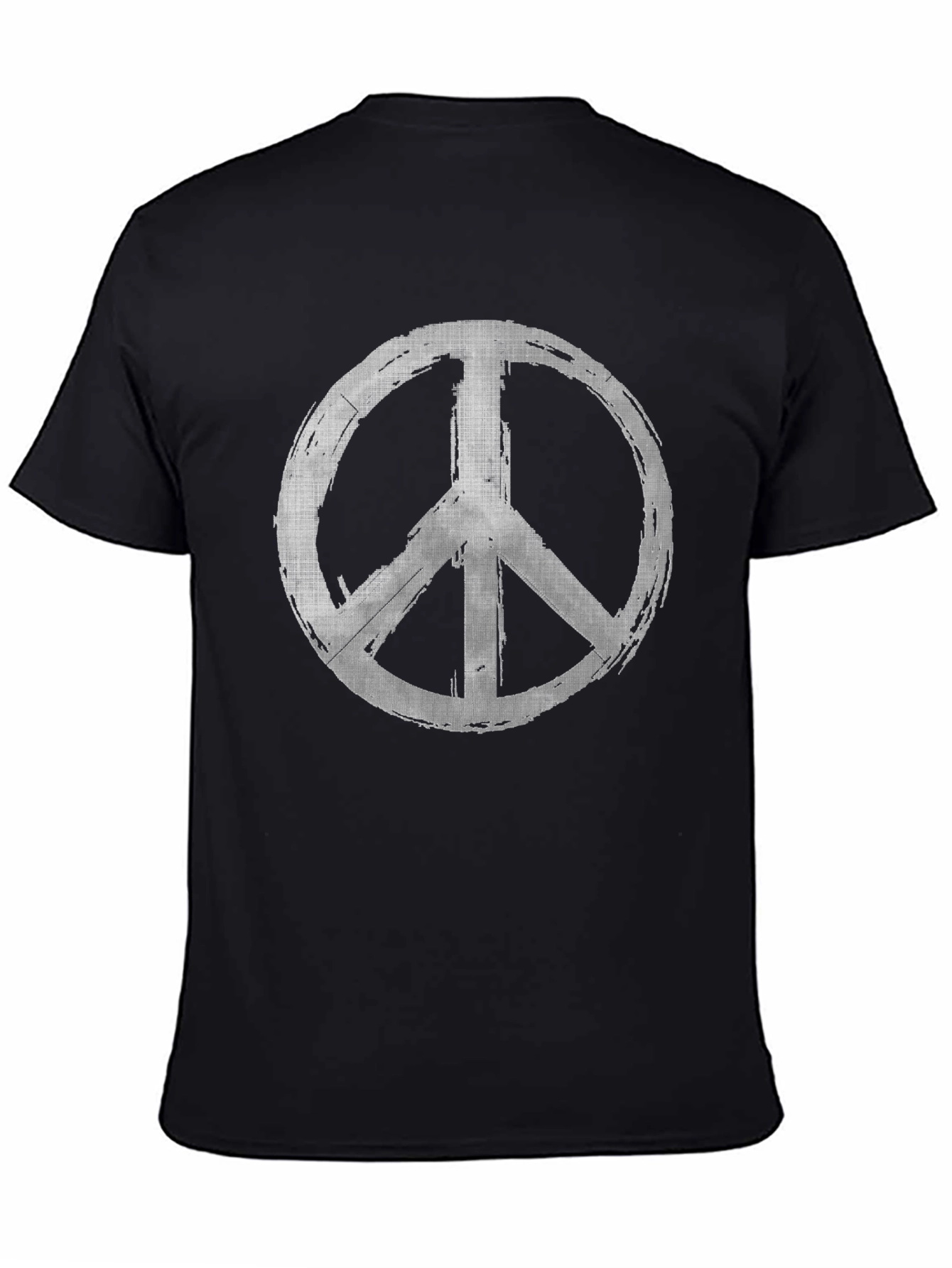 Black Peace Sign Graphic Tee - Grunge Style Black T-Shirt view 4