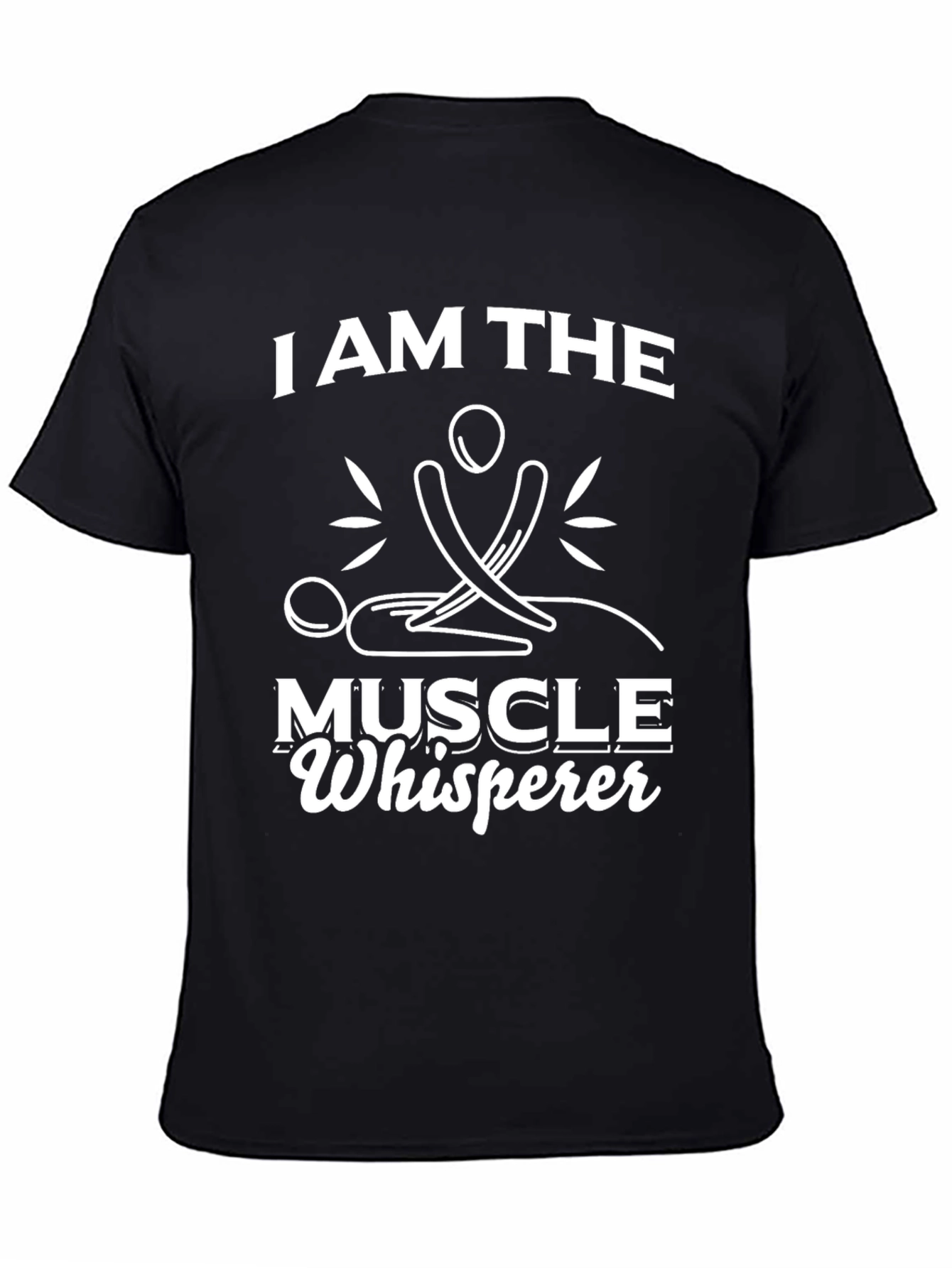 Black Muscle Whisperer T-Shirt - Massage Therapist Tee view 4