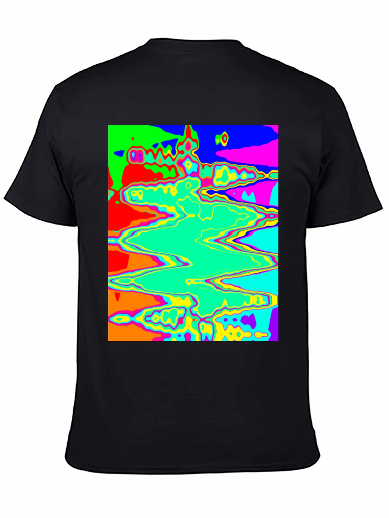 Black Psychedelic Wave T-Shirt - Bold Graphic Tee view 4