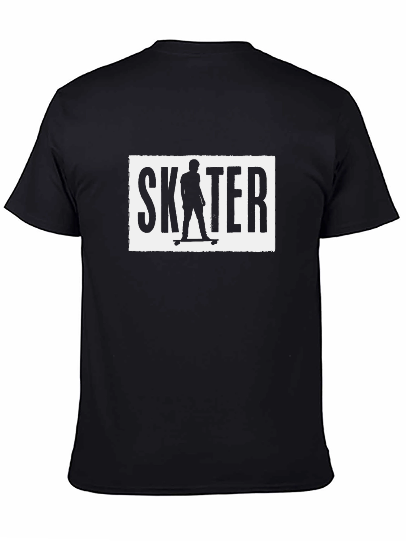 Black Skater Graphic Tee - Black Crew Neck T-Shirt view 4