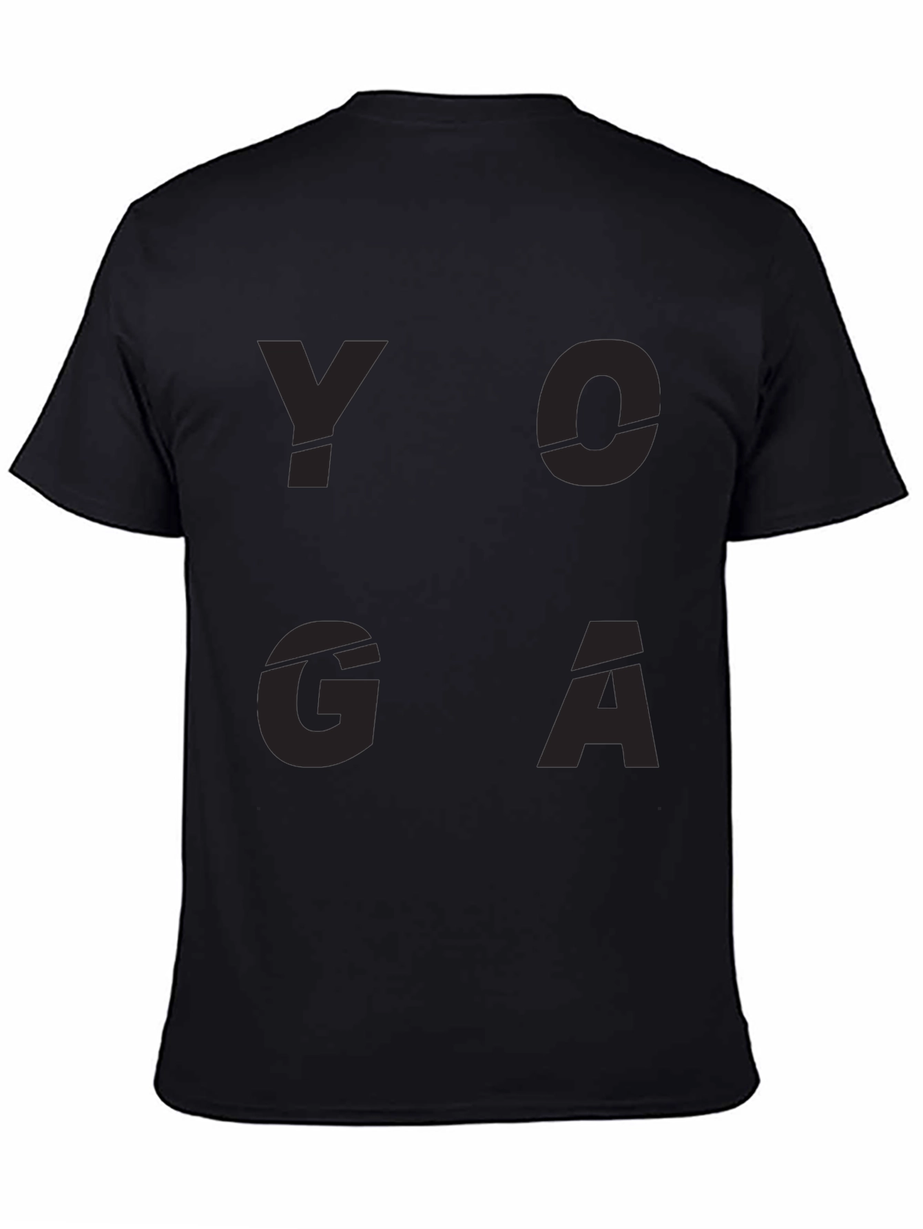 Black Yoga Graphic Print Black T-Shirt view 4