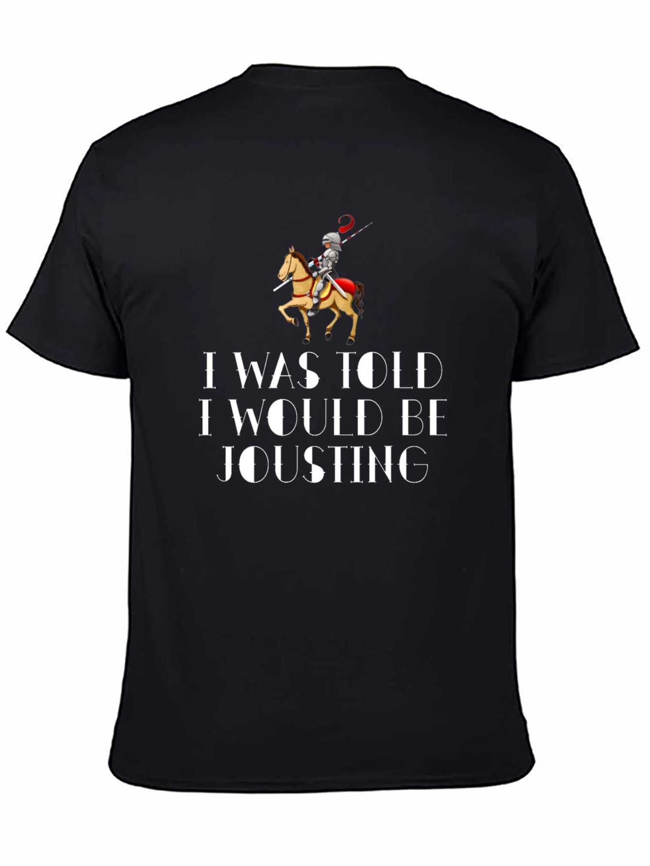 Jousting Knight Graphic T-Shirt - Black - 4