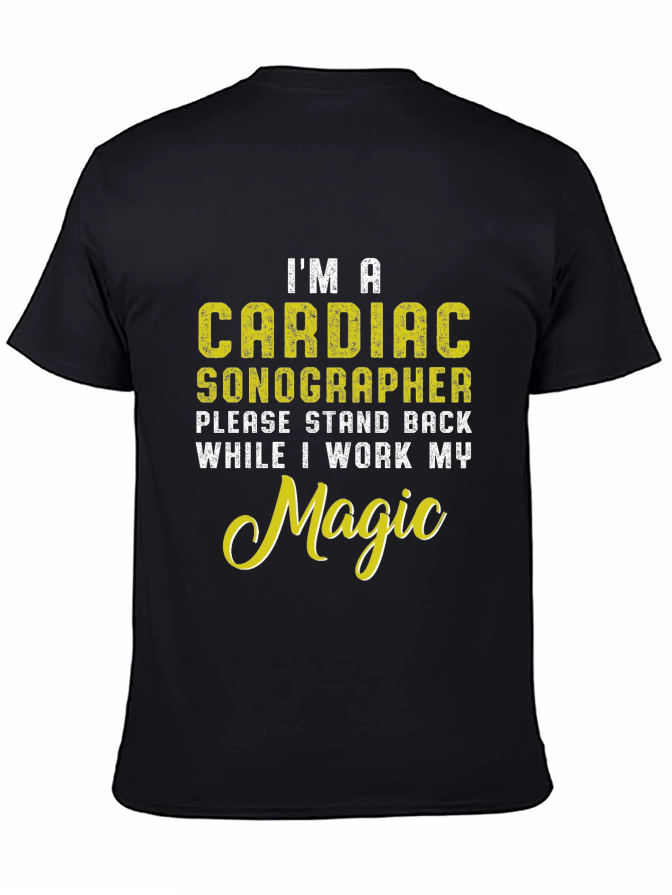 Black Cardiac Sonographer Novelty Graphic T-Shirt view 4
