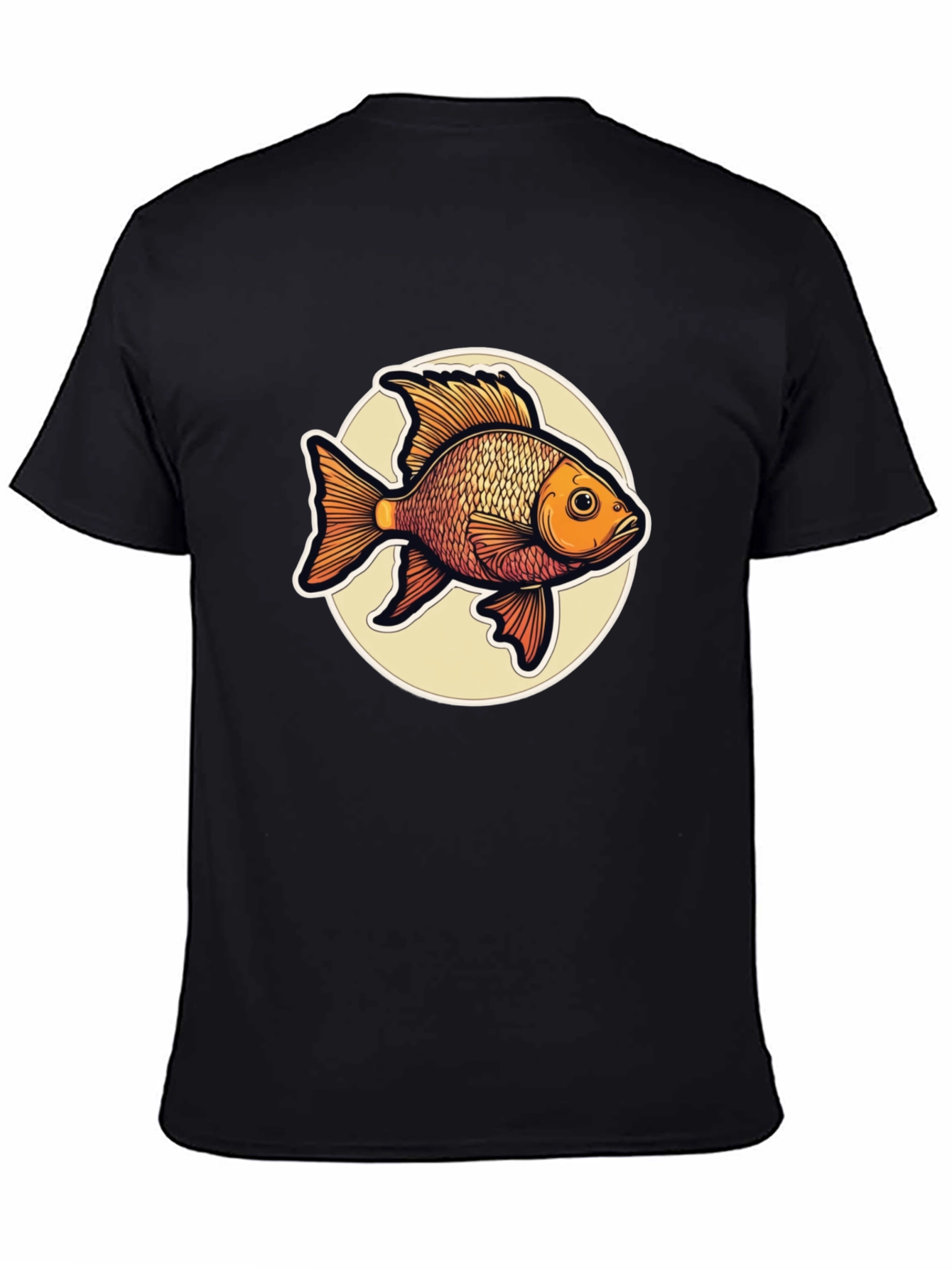 Black Goldfish Graphic Tee - Black Cotton T-Shirt view 4