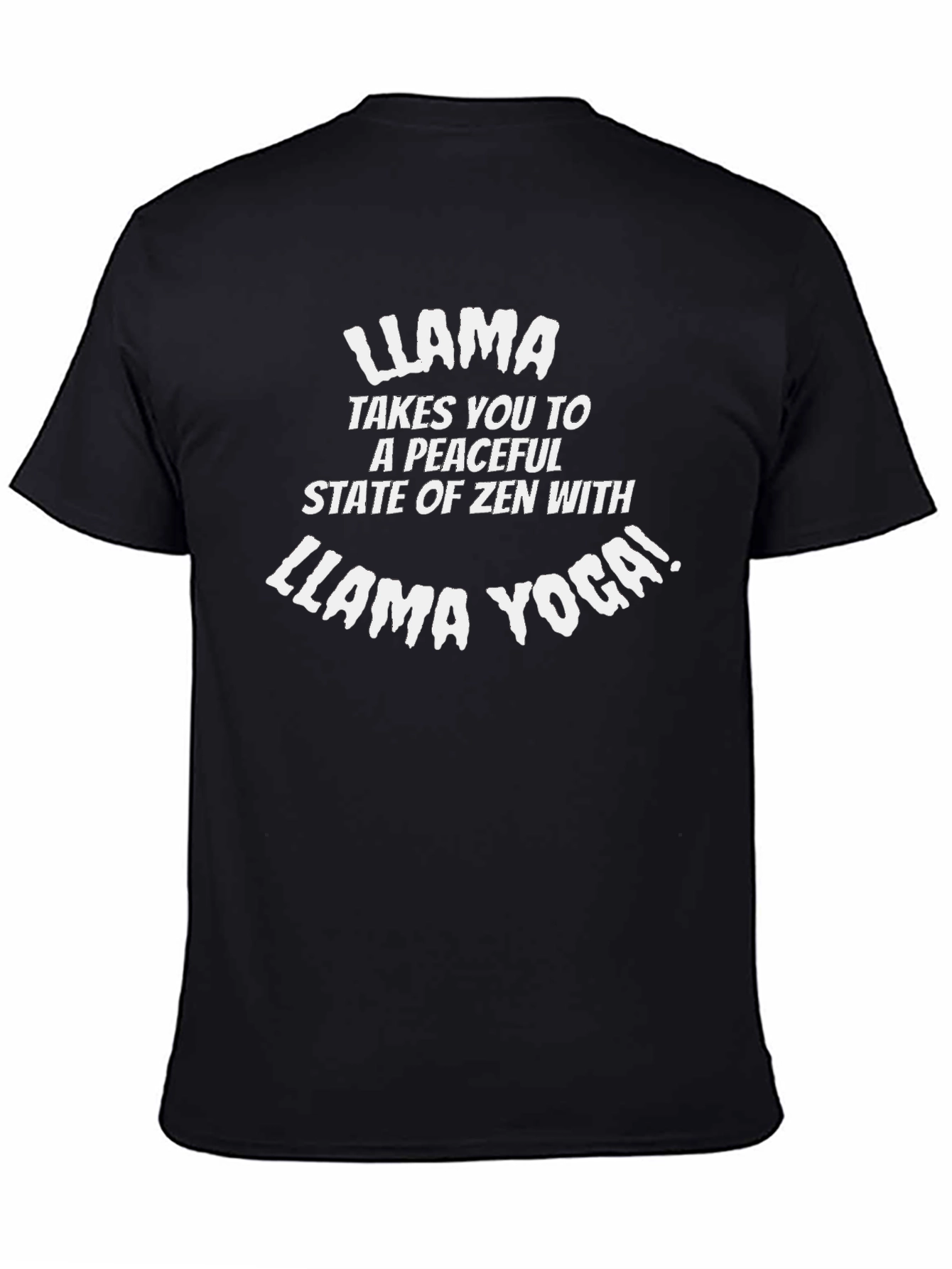 Black Llama Yoga T-Shirt: Peaceful Zen Cotton Tee view 4