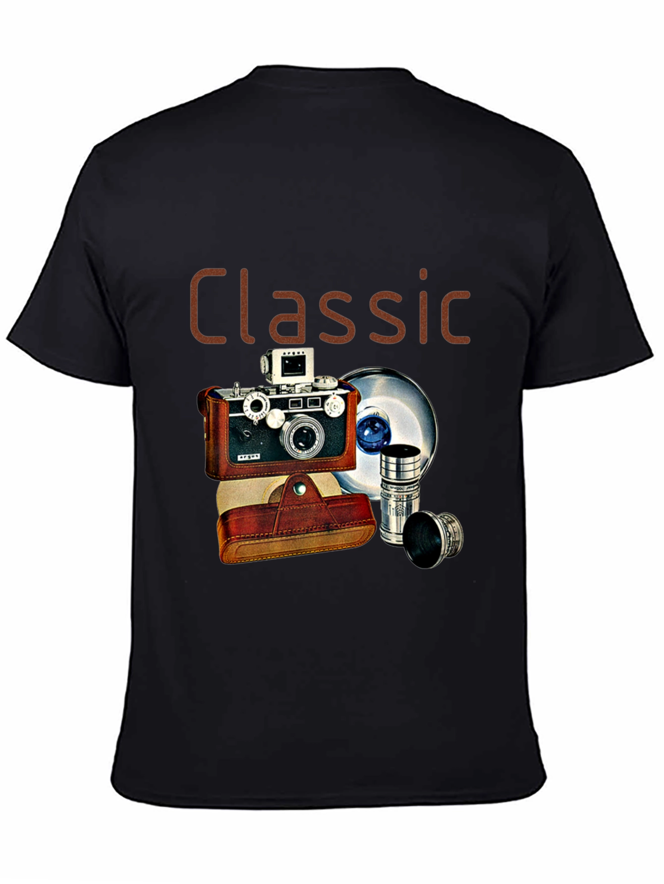 Black Classic Camera Graphic T-Shirt view 4
