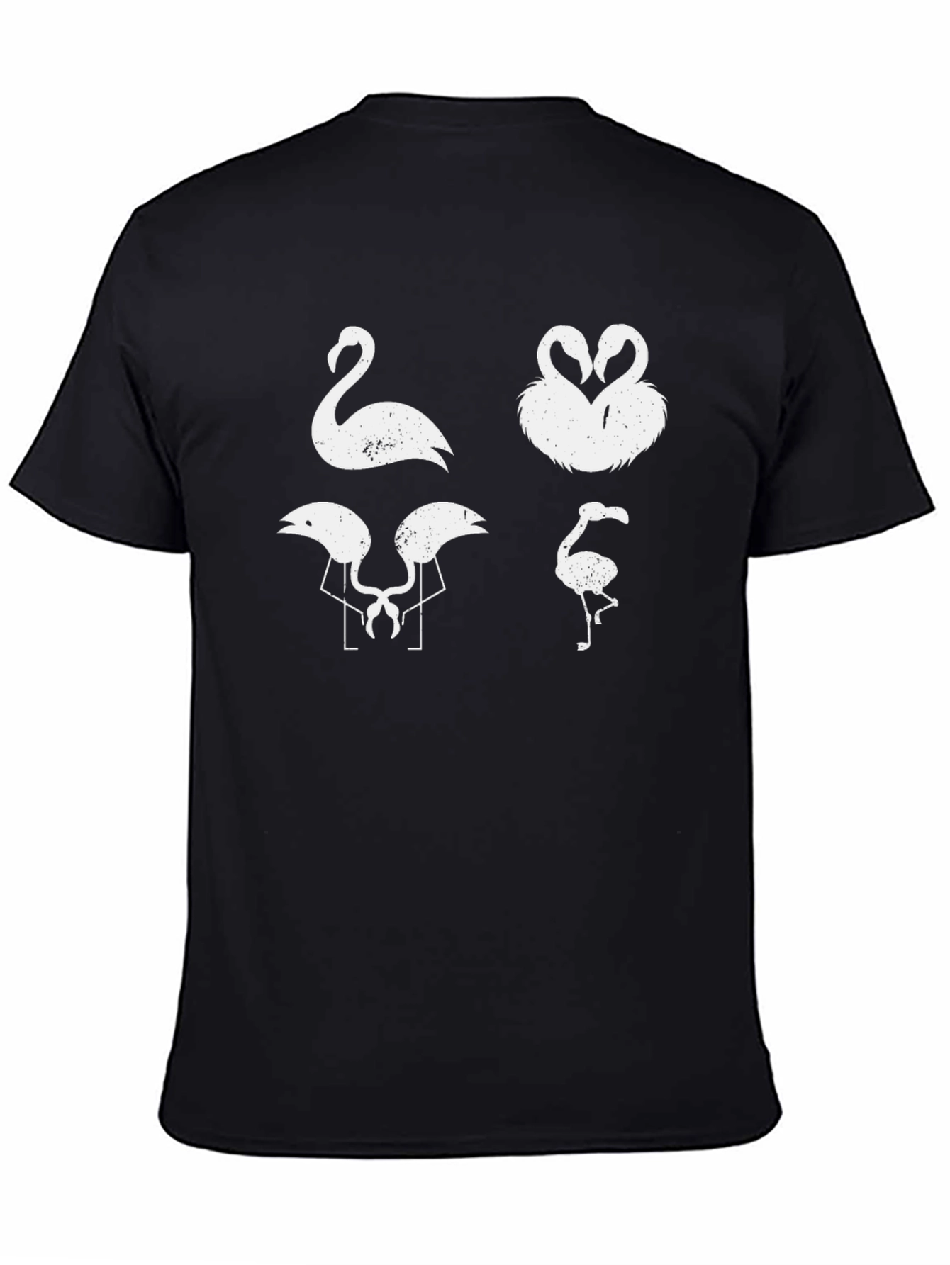 Black Flamingo Graphic Tee - Black Cotton T-Shirt view 4