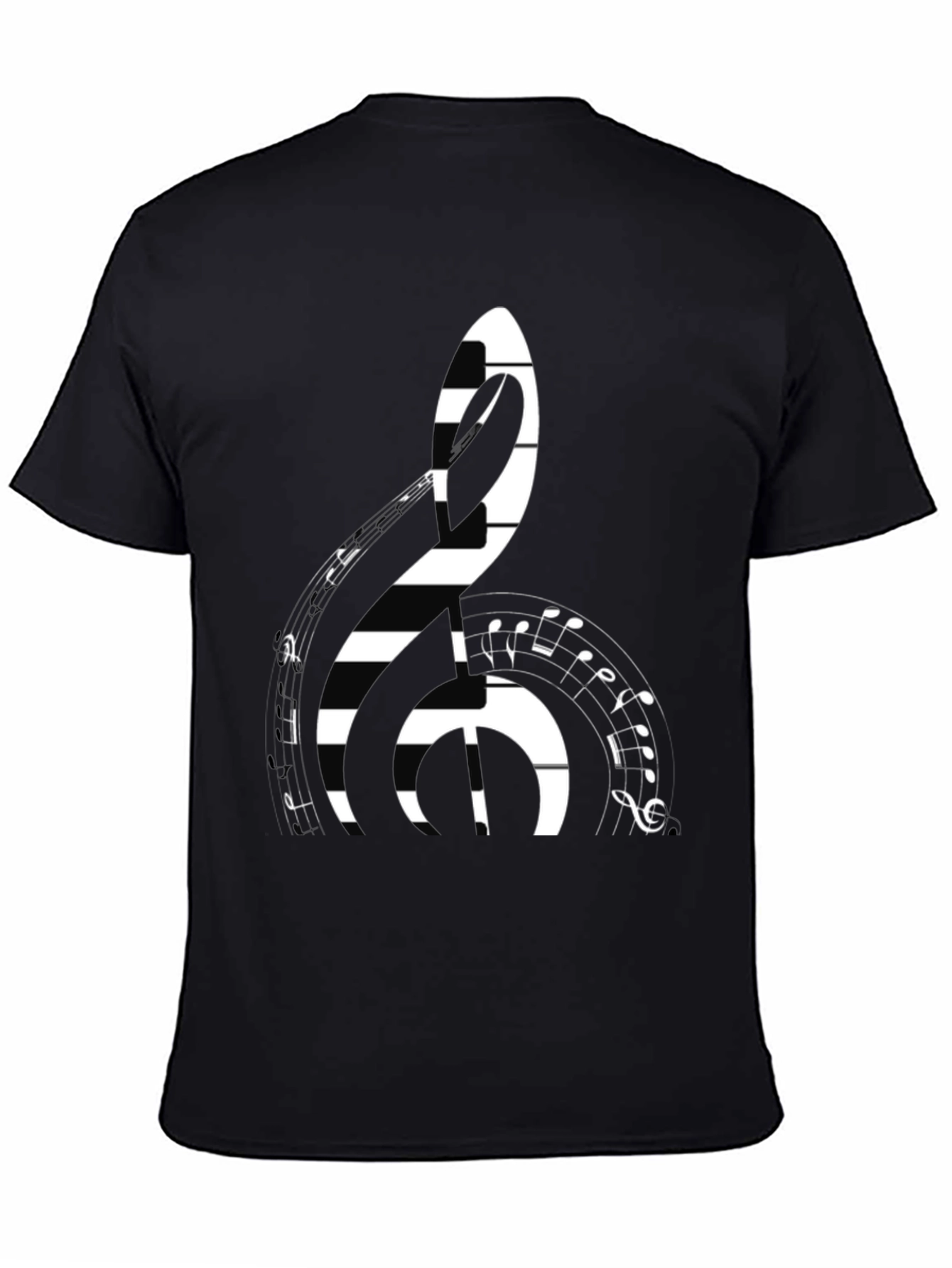 Black Musical Clef Graphic T-Shirt view 4