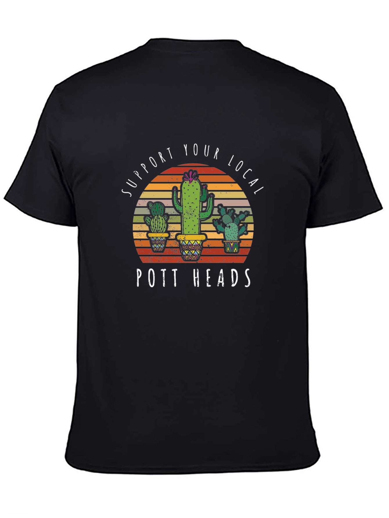 Black Pott Heads Cactus Graphic Tee view 4