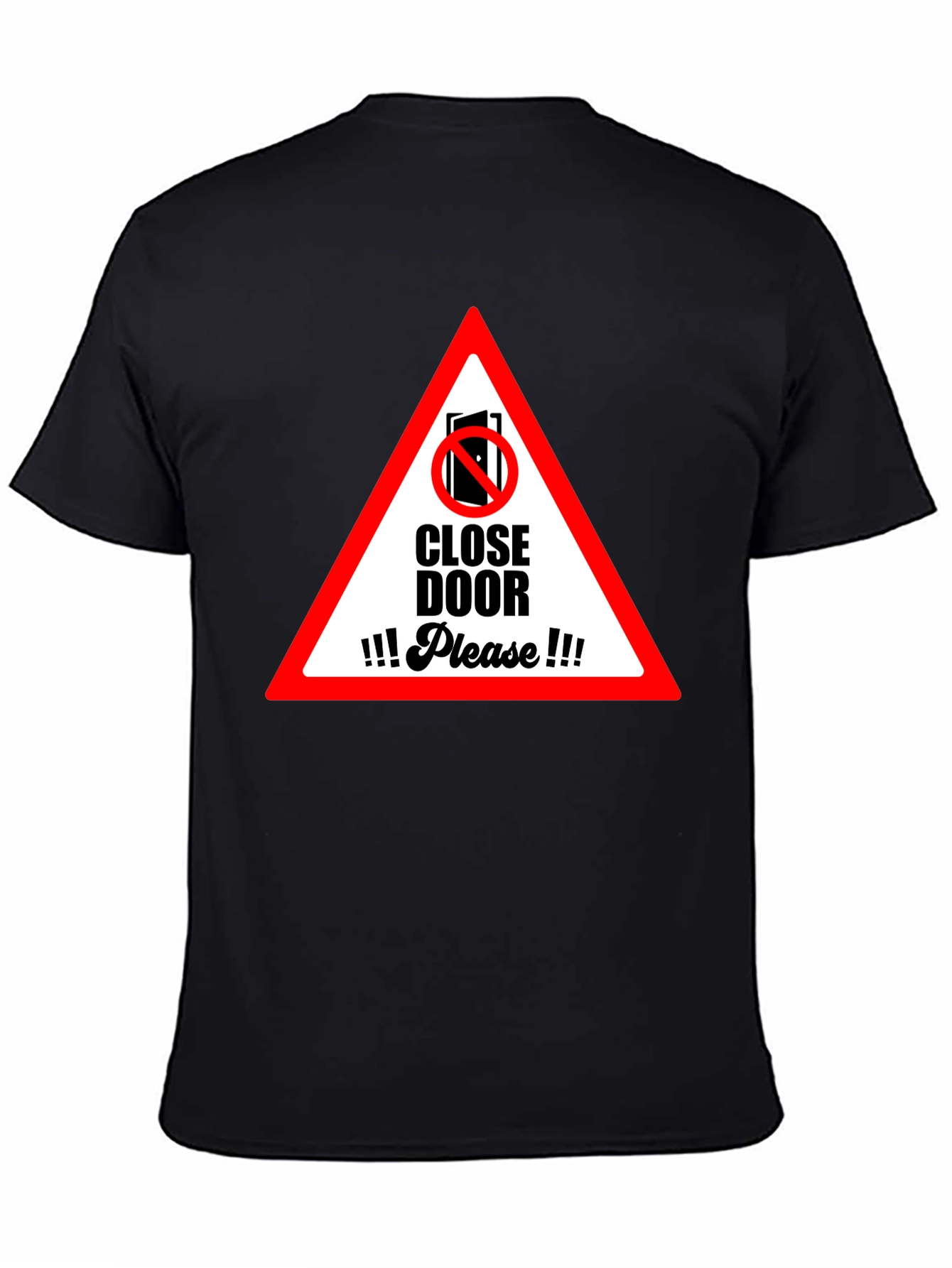 Black Close Door Please Graphic T-Shirt view 4