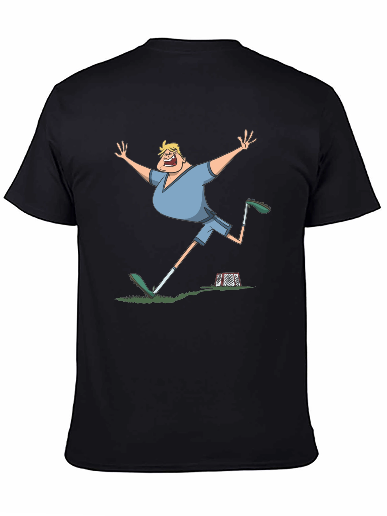 Black Funny Soccer Goal Celebration Black T-Shirt view 4