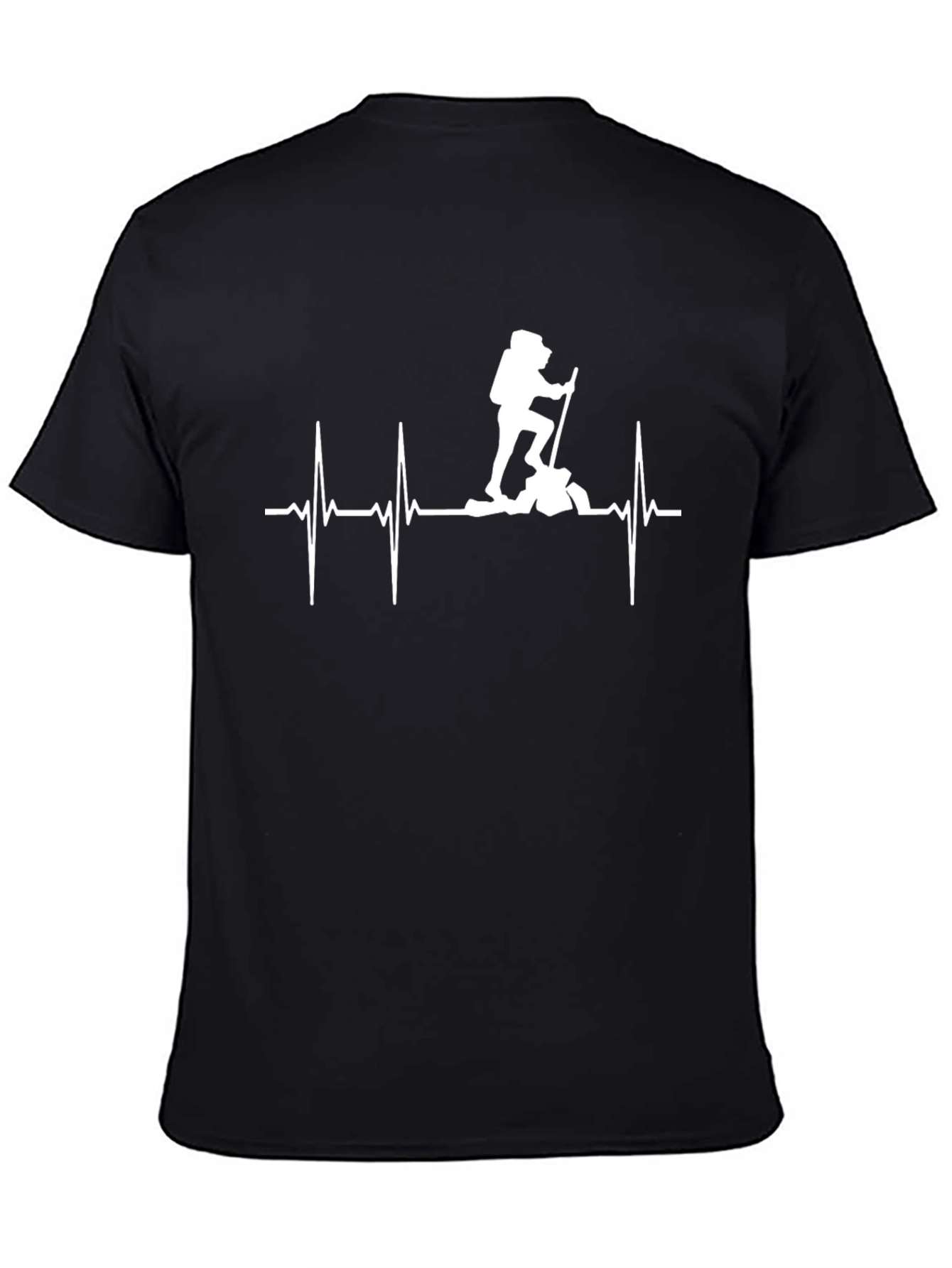 Black Hiking Heartbeat T-Shirt - Black view 4